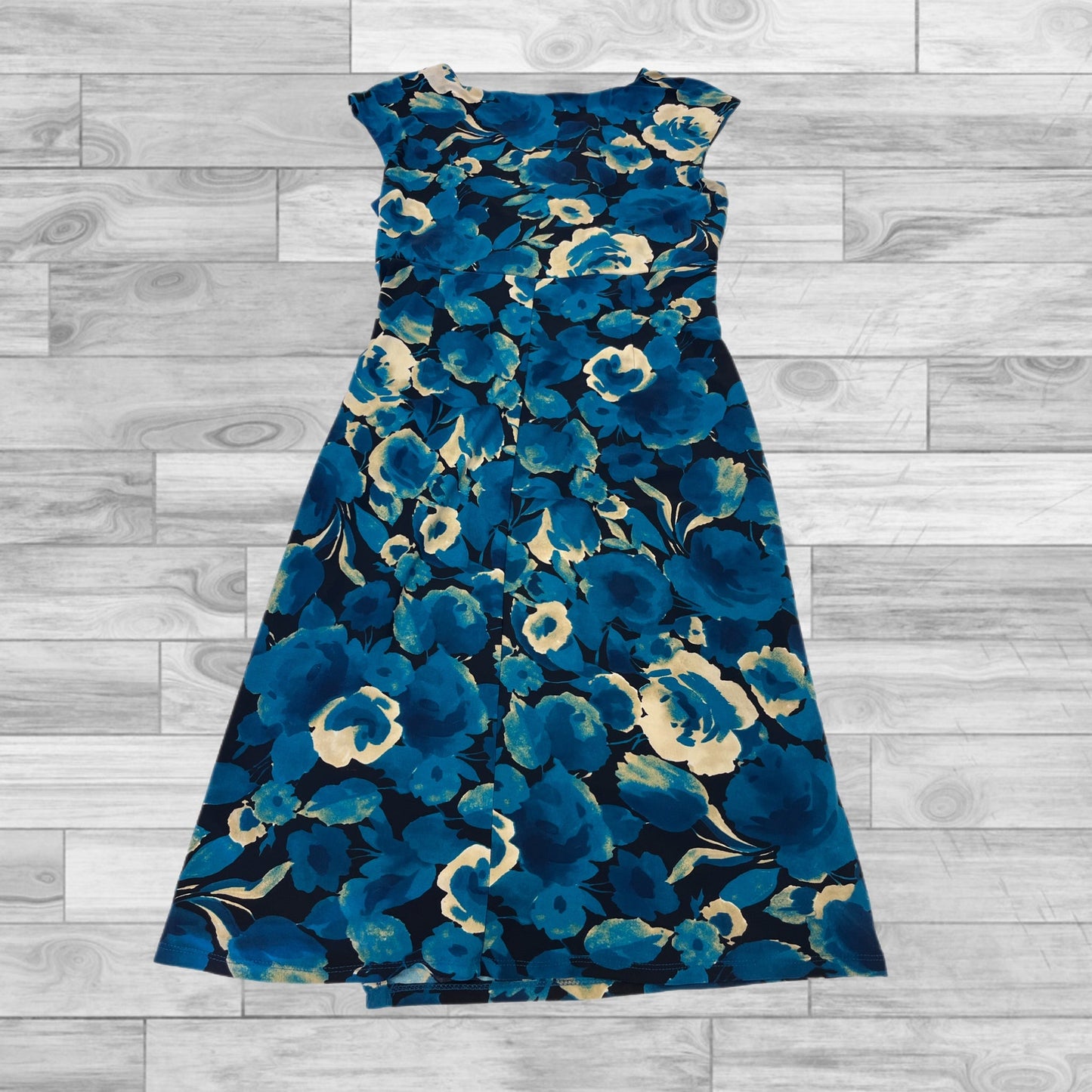 Dress Casual Midi By Lauren By Ralph Lauren In Blue & Cream, Size: 6