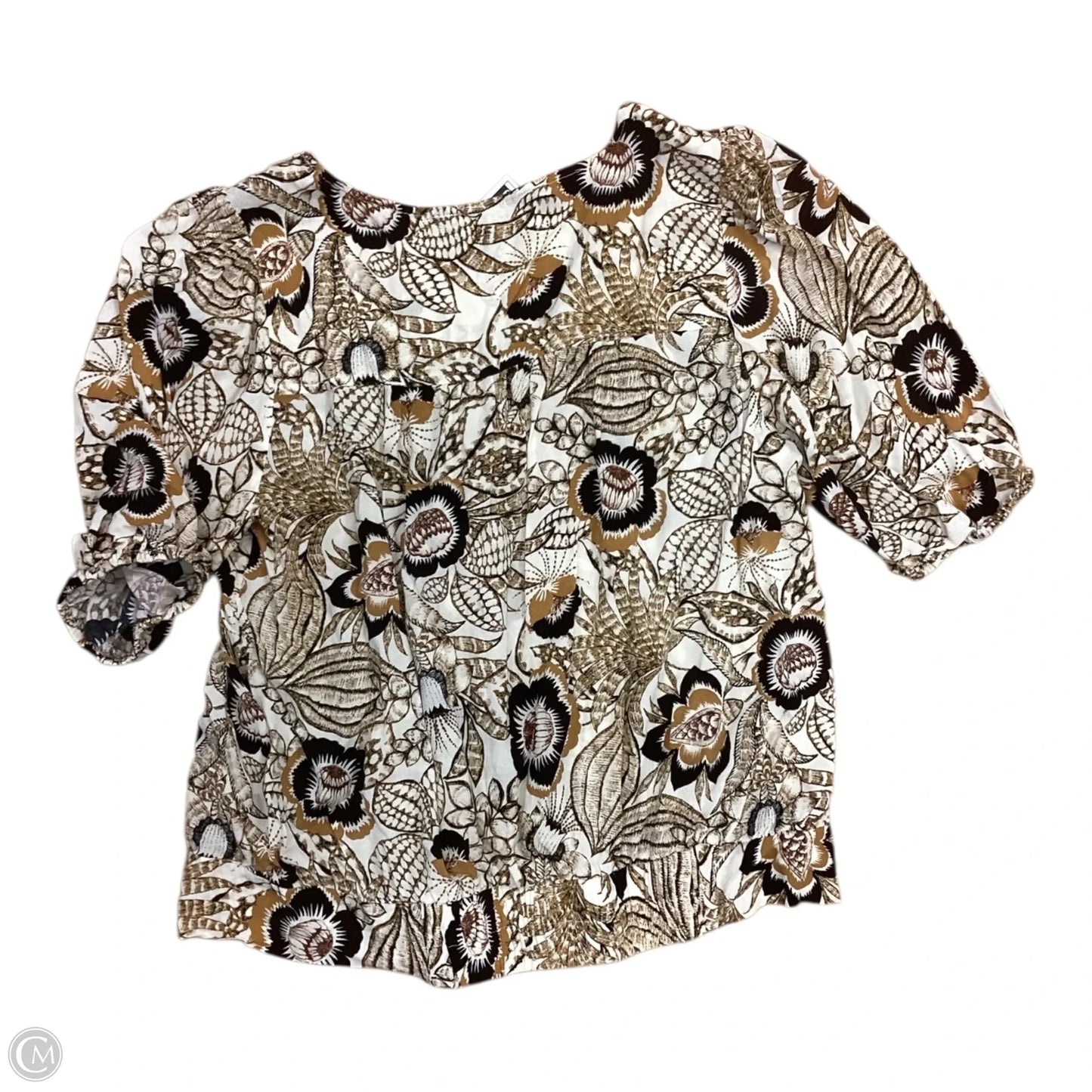 Top Short Sleeve By Rose And Olive In Floral Print, Size: L