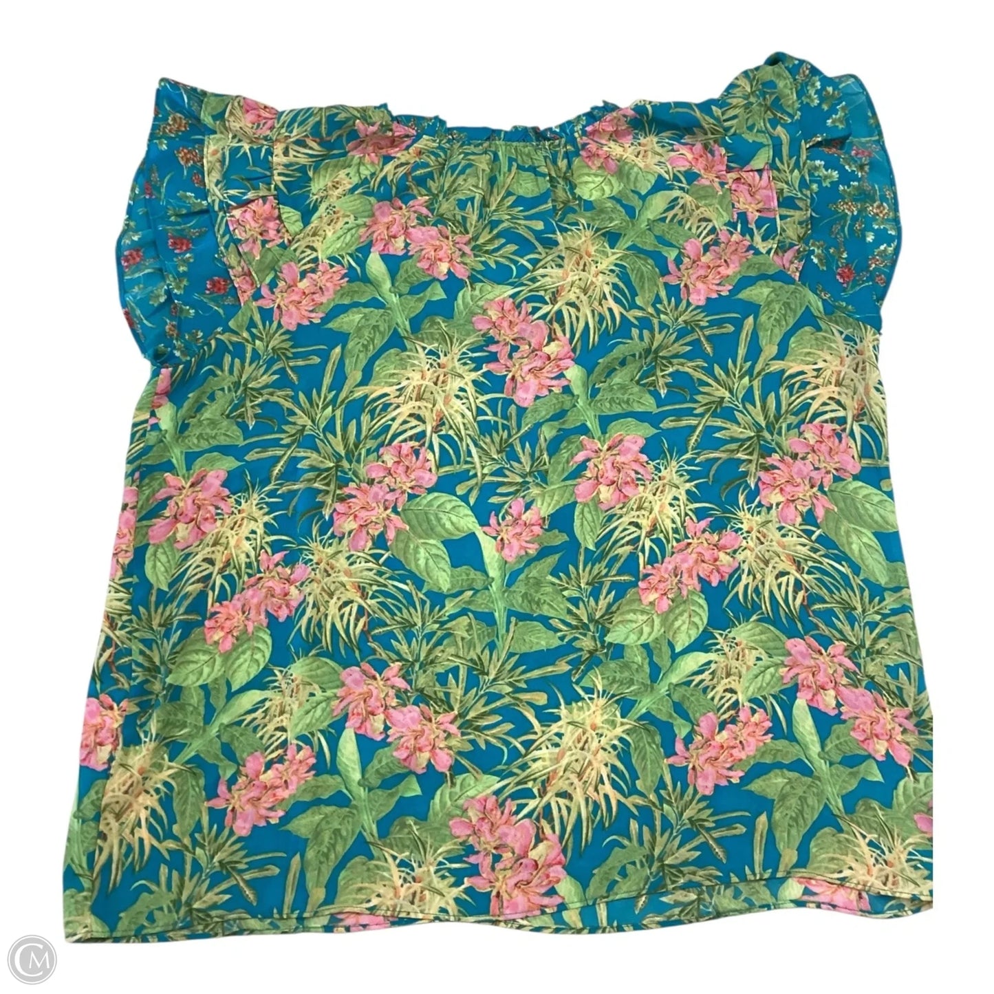 Top Short Sleeve By Rose And Olive In Floral Print, Size: L