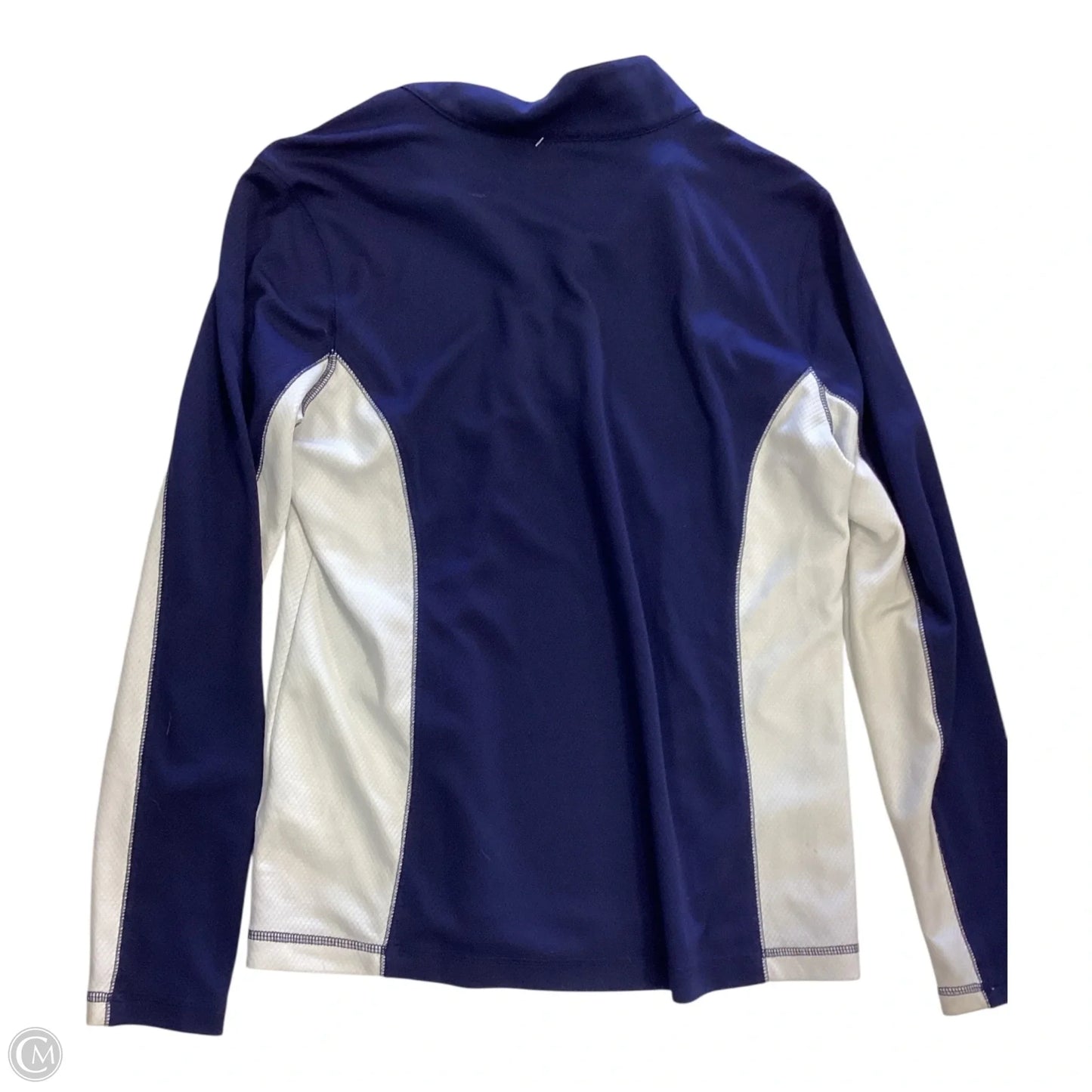 Athletic Top Long Sleeve Collar By Izod In Blue & White, Size: M
