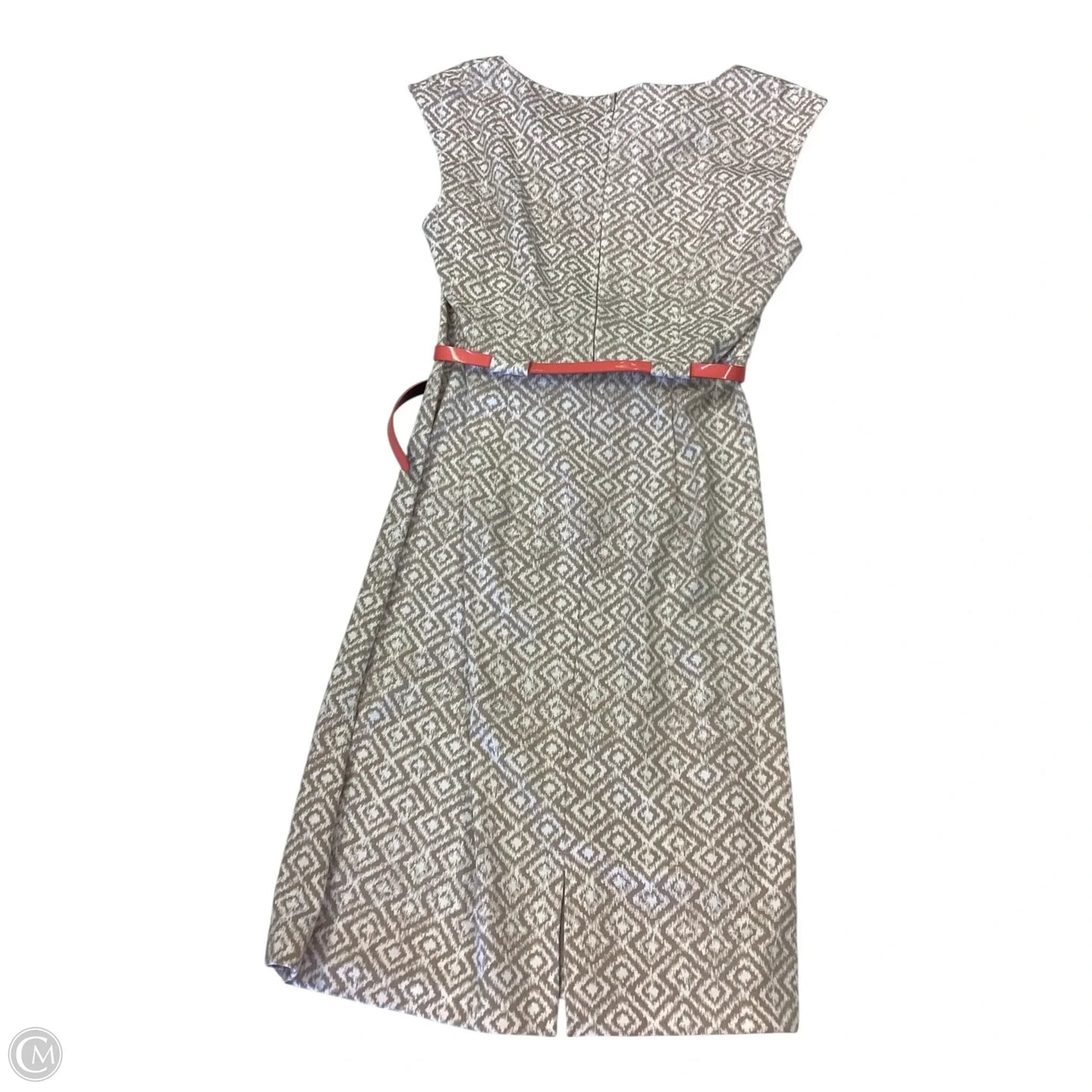 Dress Casual Midi By Connected Apparel In Tan & White, Size: 10