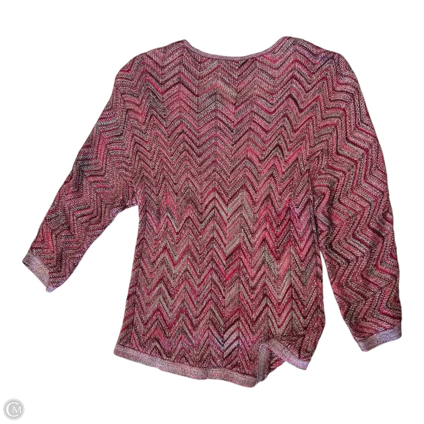 Top 3/4 Sleeve By Inc In Red & Silver, Size: Xs