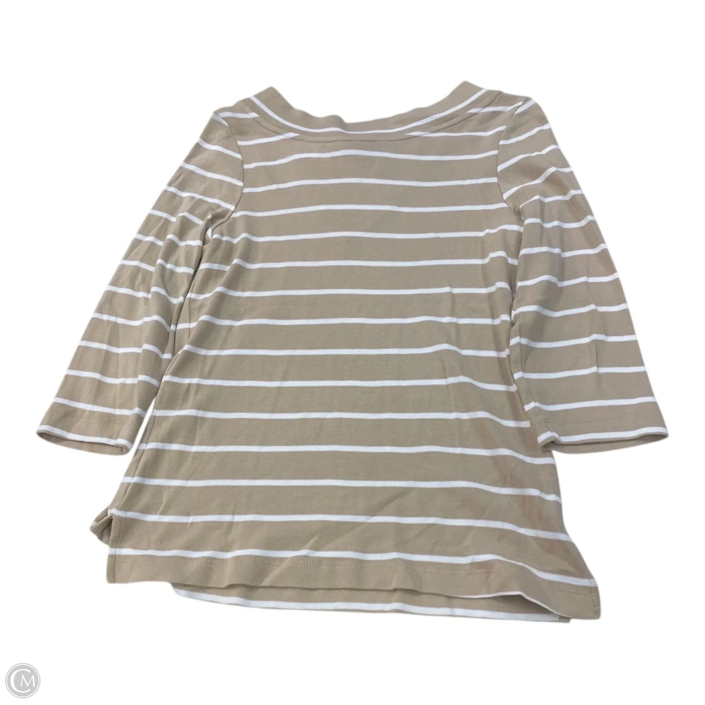 Top 3/4 Sleeve By Chicos In Striped Pattern, Size: Xs