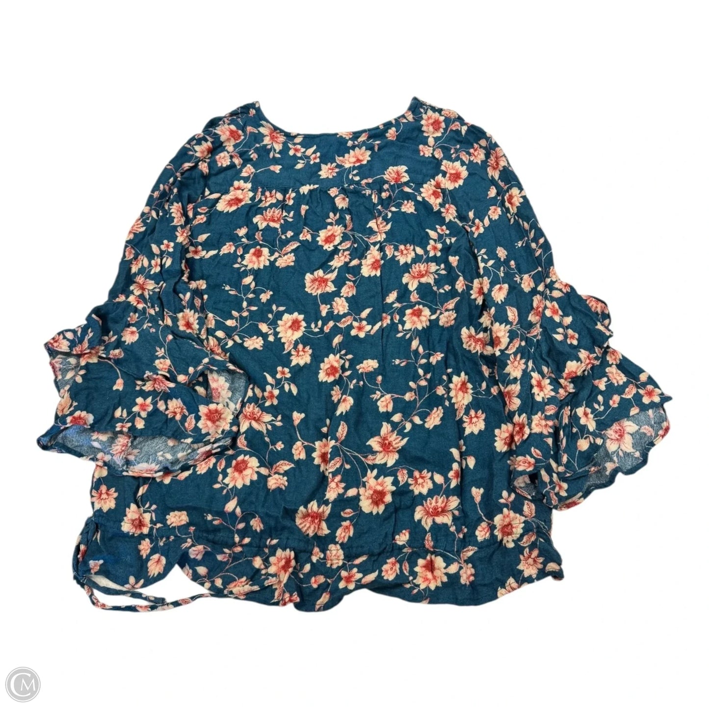 Top 3/4 Sleeve By Jessica Simpson In Floral Print, Size: L