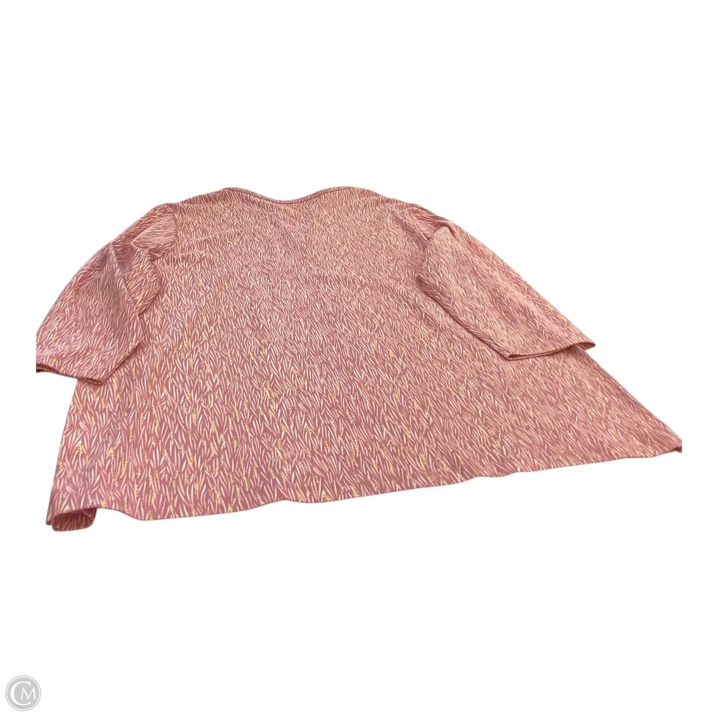 Top 3/4 Sleeve By L.l. Bean In Pink & Yellow, Size: 3x