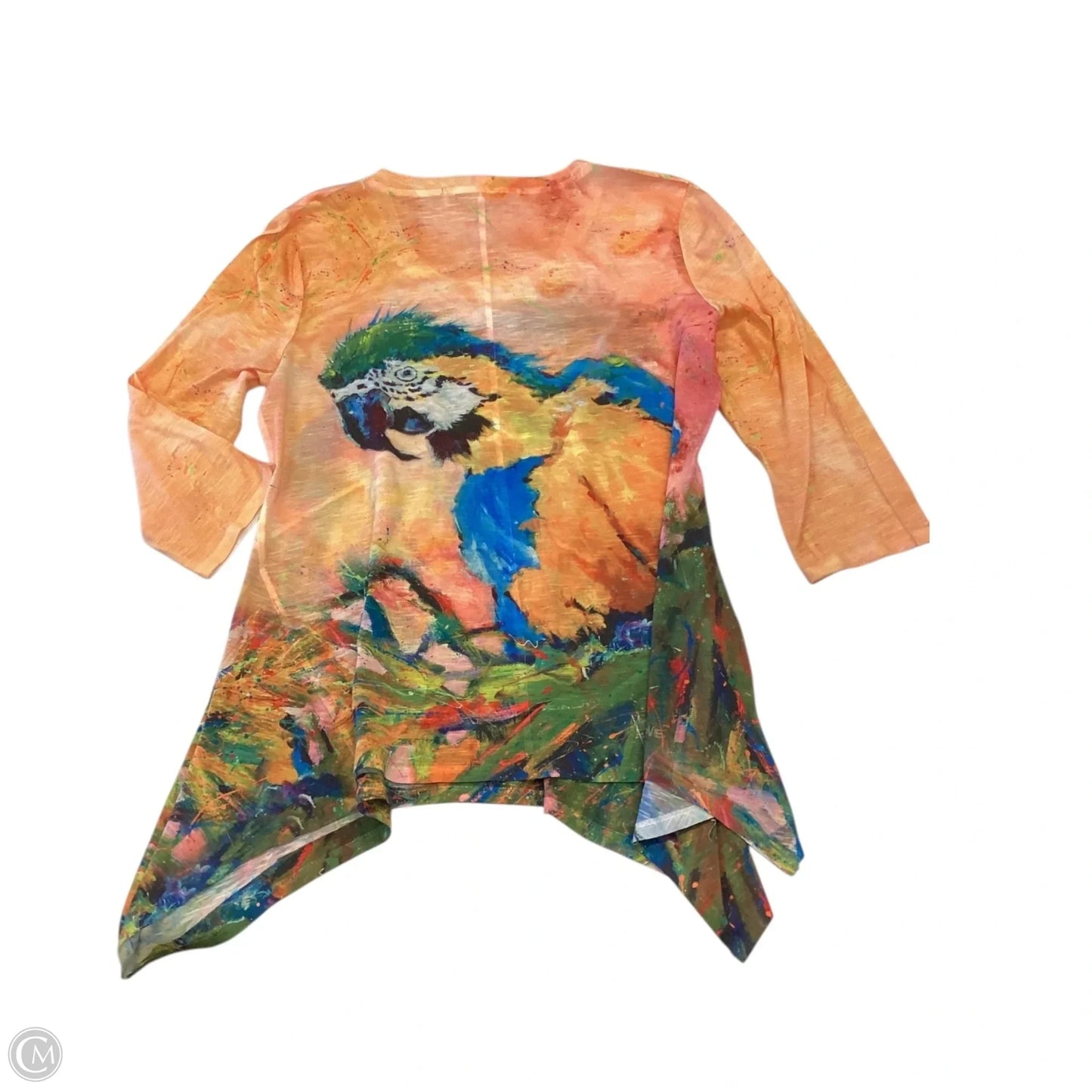 Top 3/4 Sleeve By Leoma Lovegrove In Tropical Print, Size: M