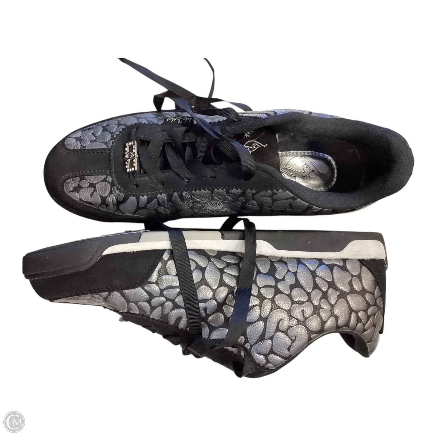 Shoes Sneakers By Baby Phat In Black & Silver, Size: 9