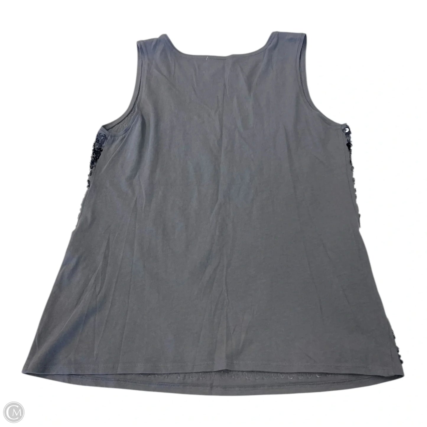 Top Sleeveless By Loft In Silver, Size: L