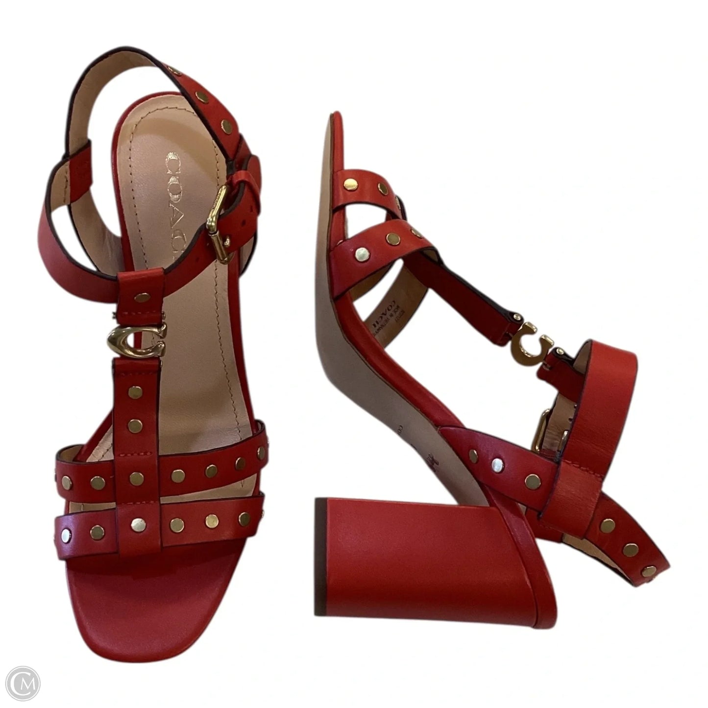 Sandals Designer By Coach In Red, Size: 8
