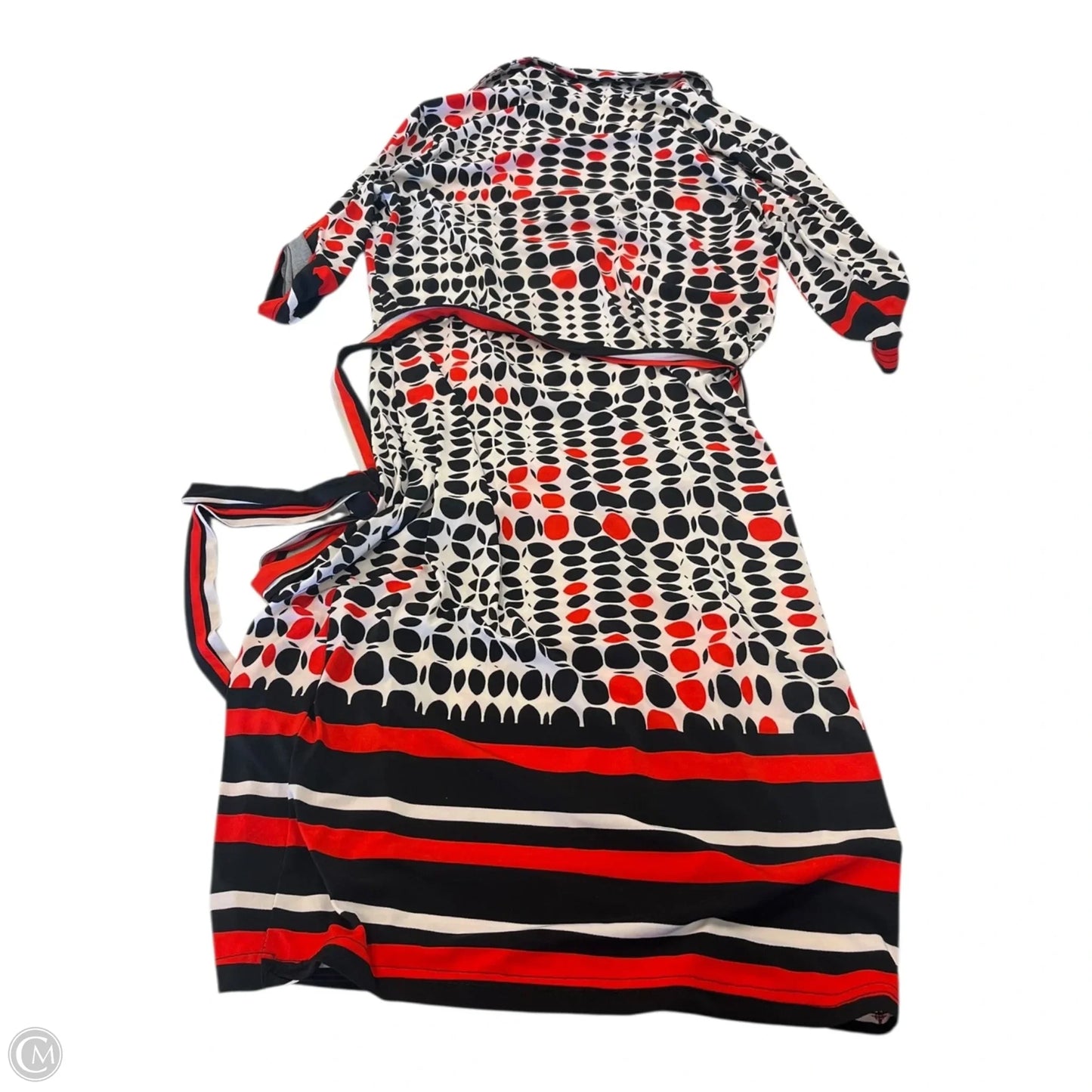 Dress Casual Short By Mlle Gabrielle In Black & Red, Size: S