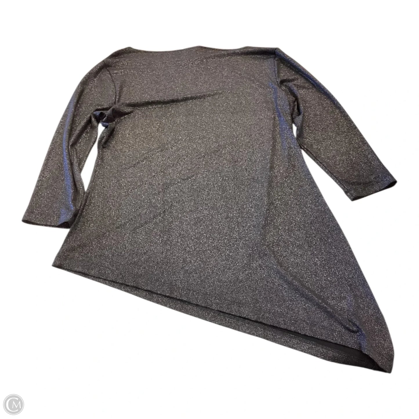 Top 3/4 Sleeve By Chicos In Black & Silver, Size: M