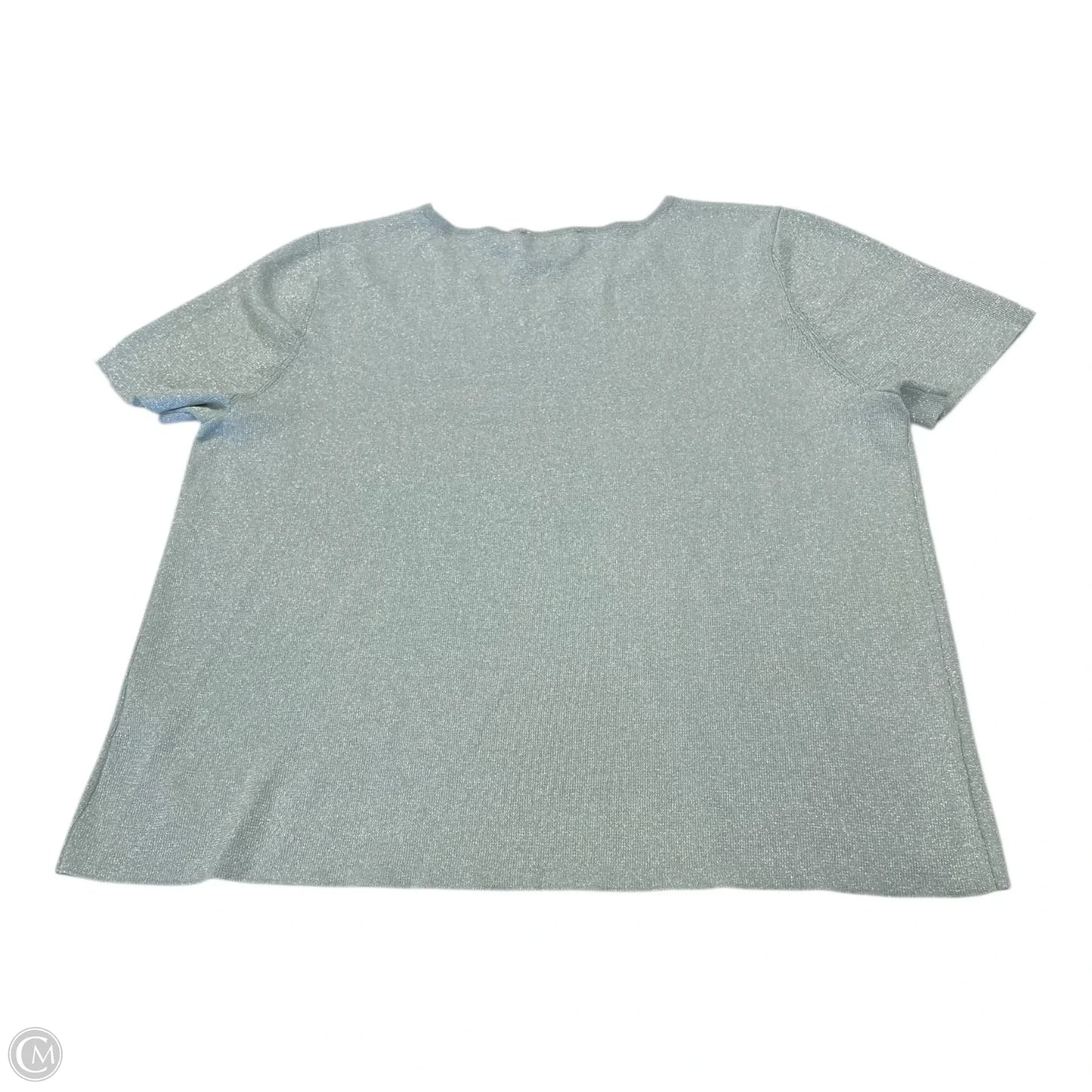 Top Short Sleeve By Cece In Green & Silver, Size: Xl