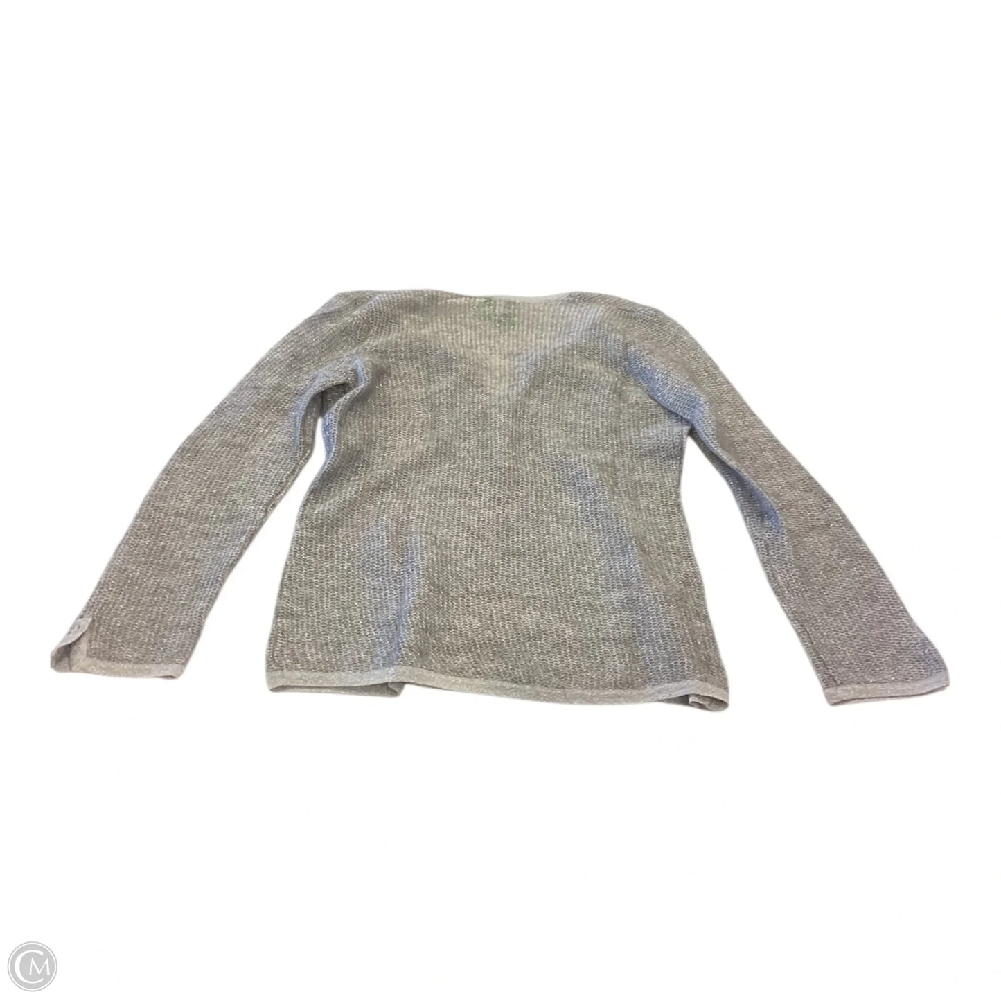 Top Long Sleeve By Ann Taylor In Grey & Silver, Size: M