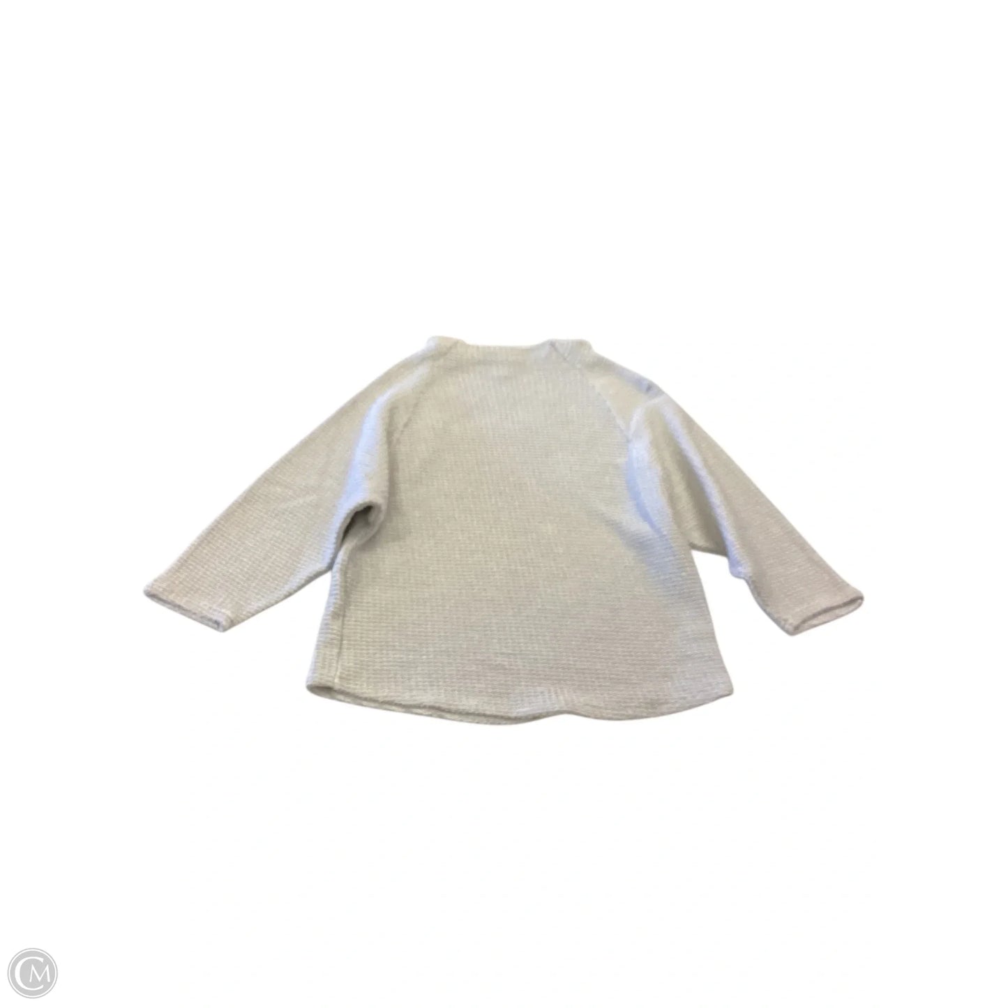 Top 3/4 Sleeve By Chicos In Silver & White, Size: S