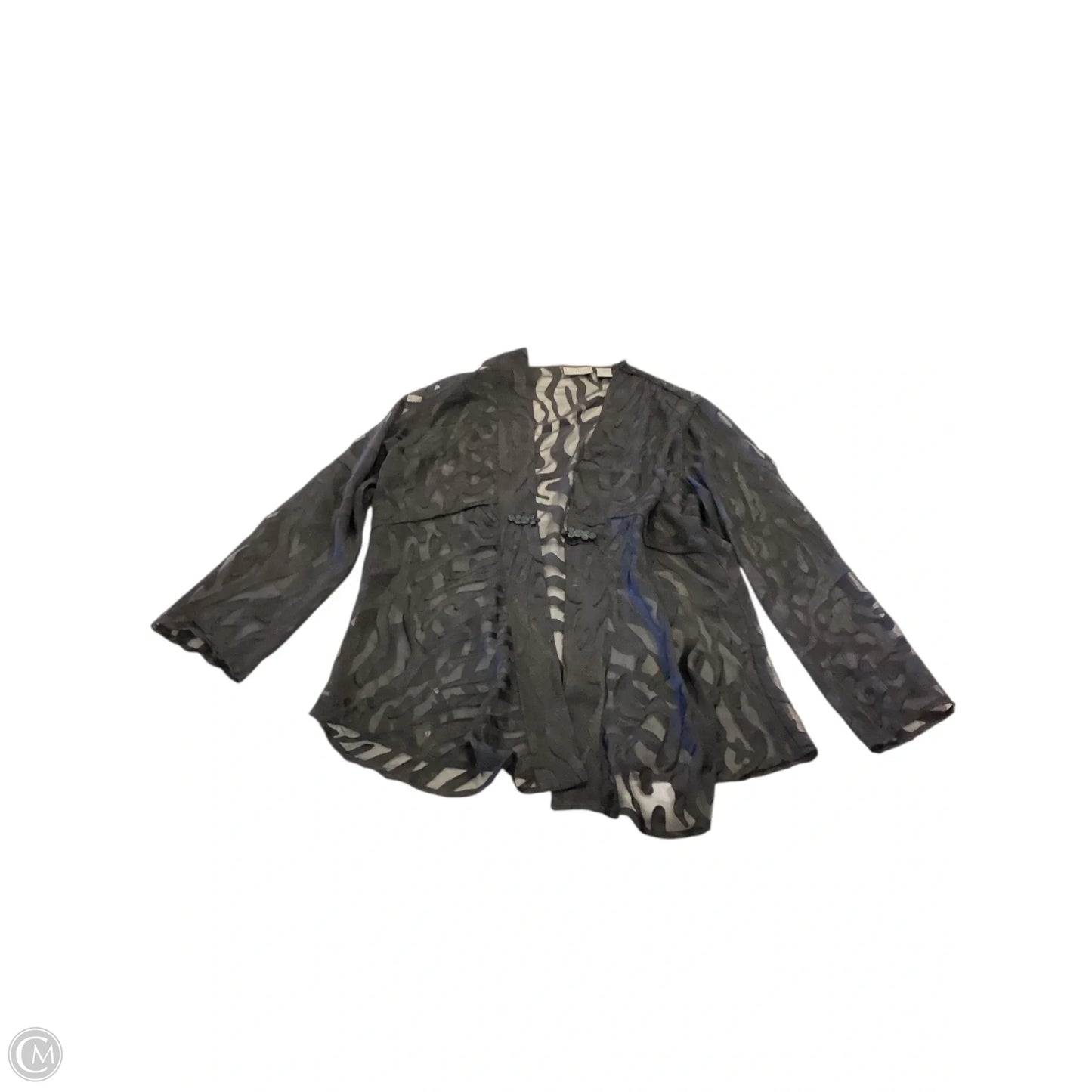 Jacket Shirt By Chicos Private Collection In Black, Size: M