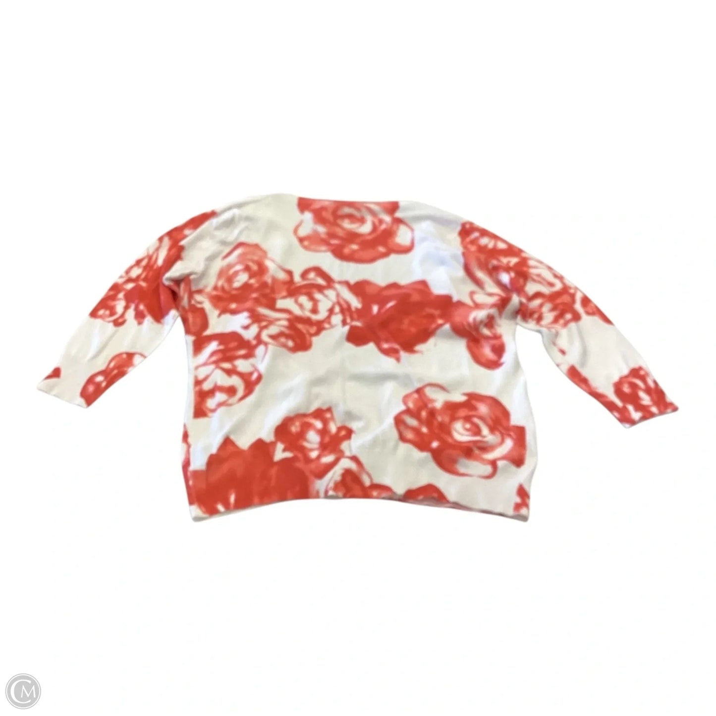 Cardigan By Cyrus In Orange & White, Size: S