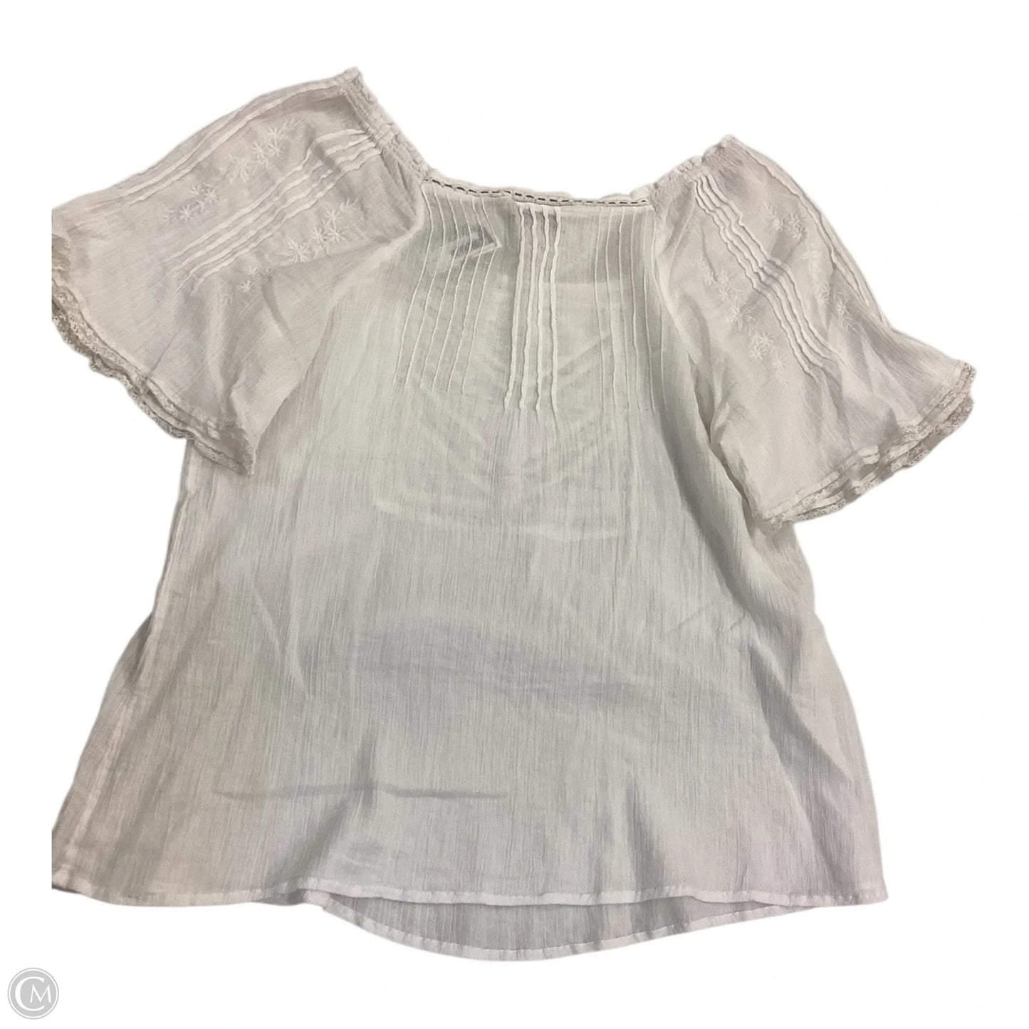 Top Short Sleeve By Lucky Brand In White, Size: M