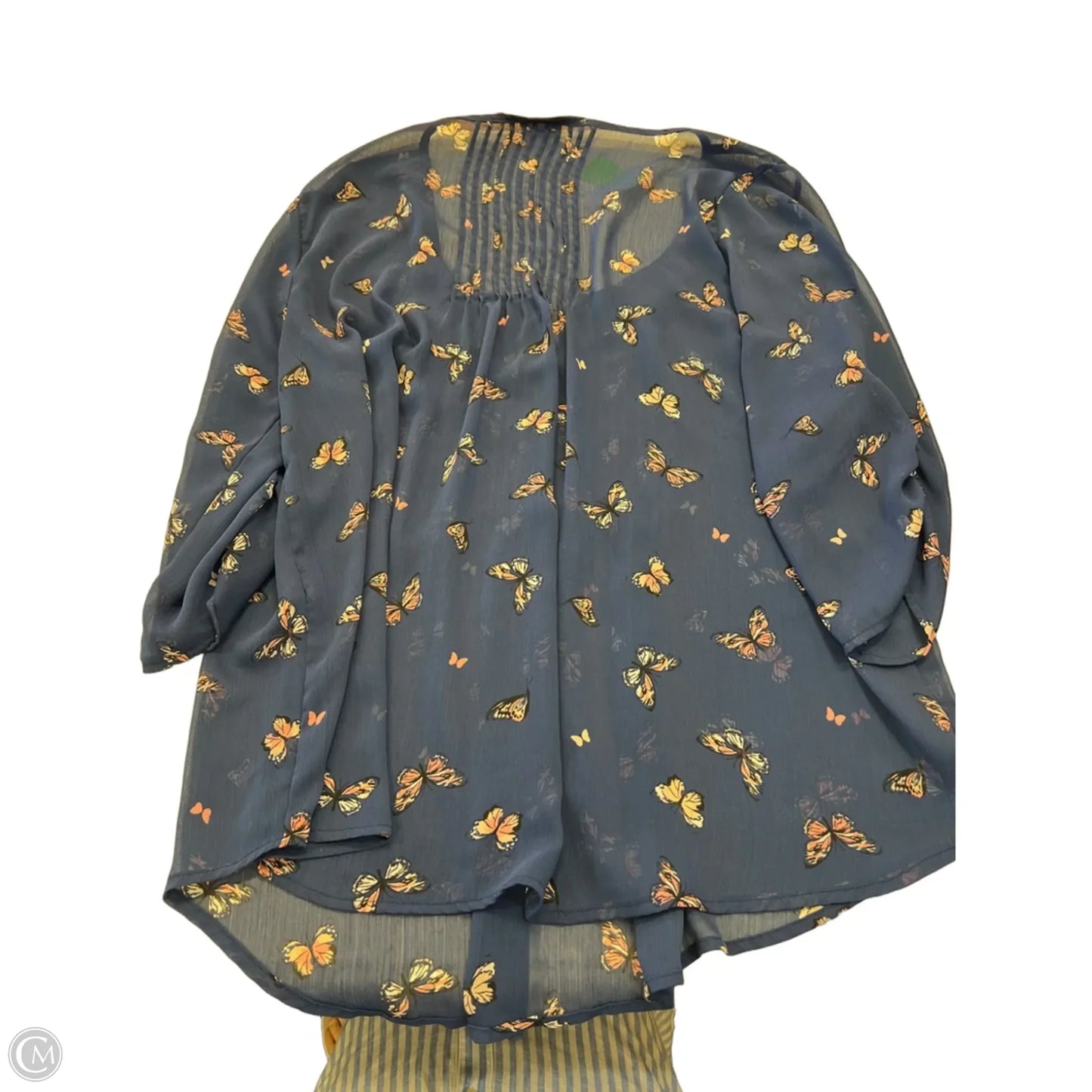 Top 3/4 Sleeve By Torrid In Blue & Pink, Size: L