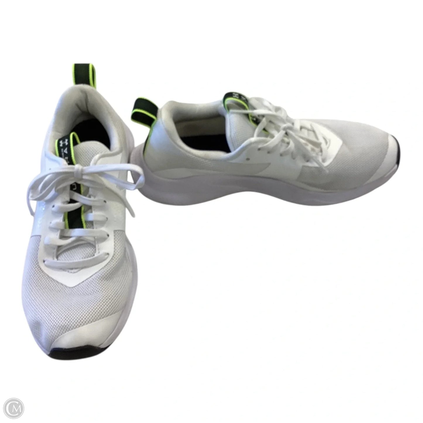Shoes Athletic By Under Armour In White & Yellow, Size: 6.5