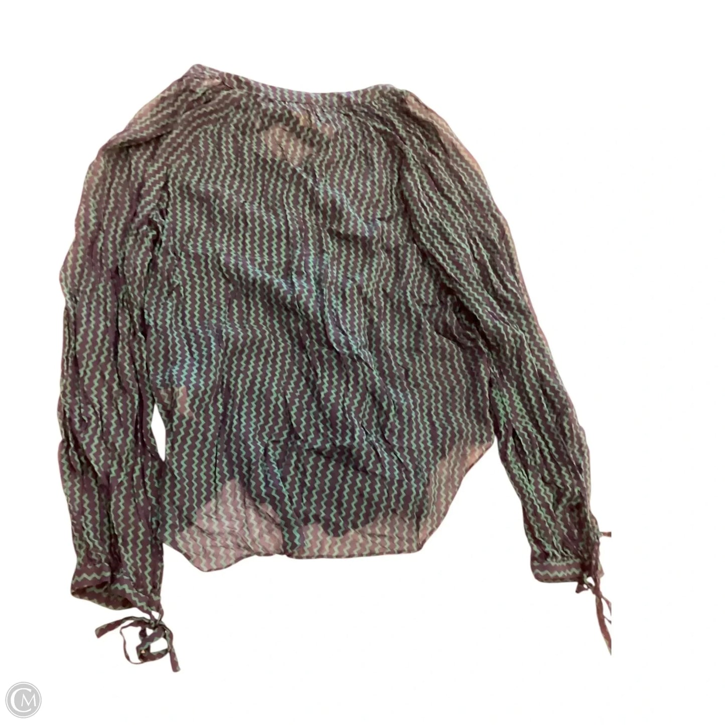 Top Long Sleeve By Maeve In Blue & Green, Size: L