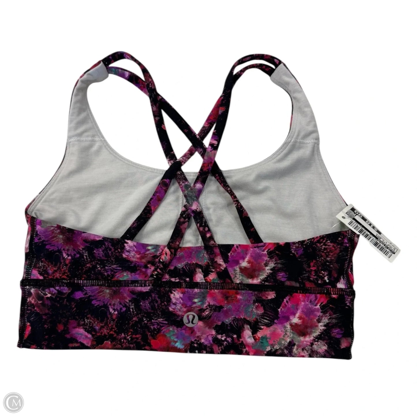 Athletic Bra By Lululemon In Black & Purple, Size: 4