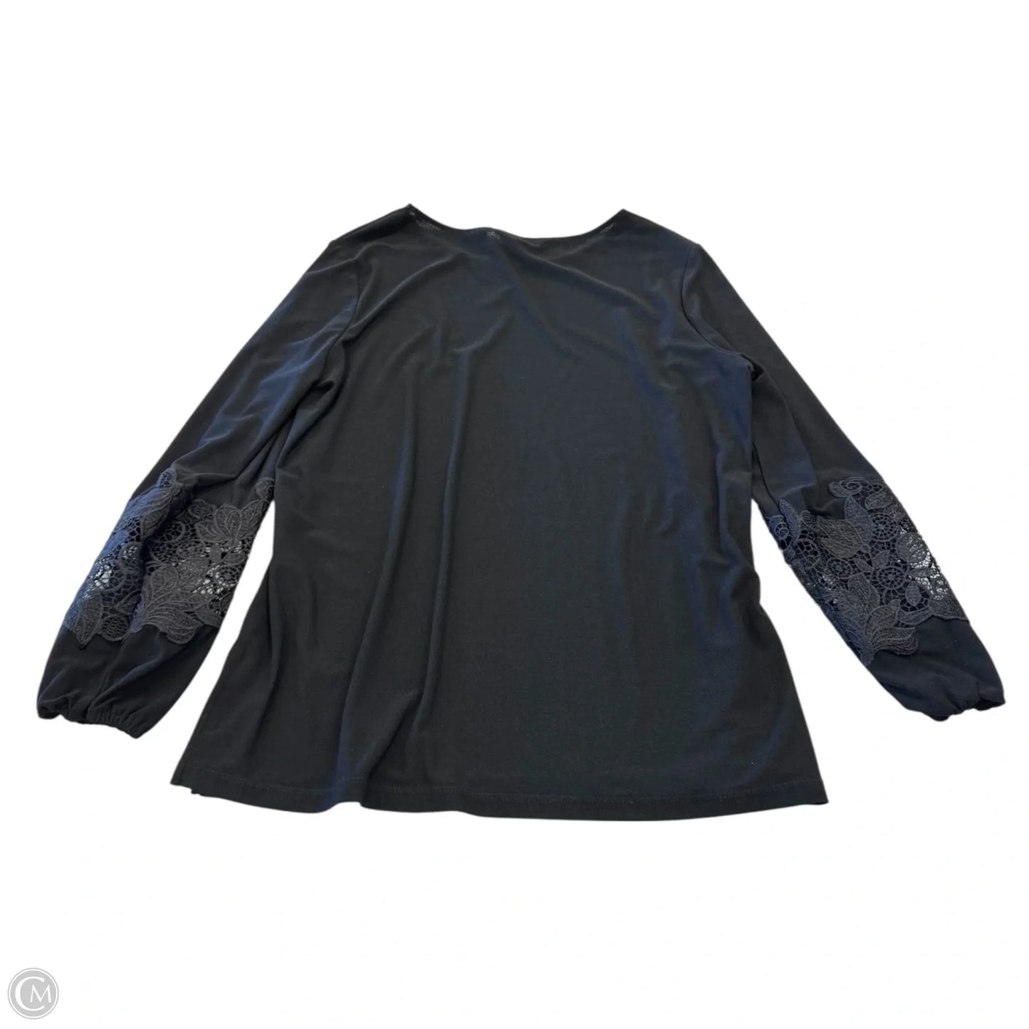 Top Long Sleeve By Dennis Basso Qvc In Black, Size: L