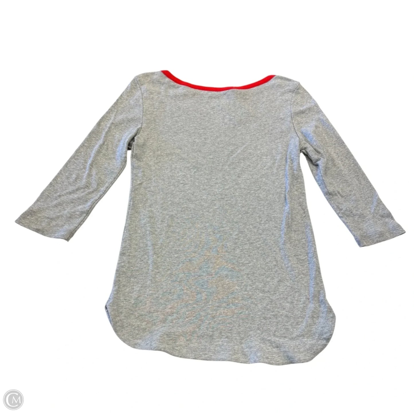 Top 3/4 Sleeve By Gap In Grey & Orange, Size: S
