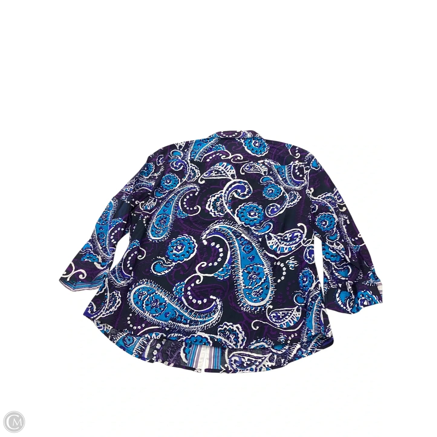 Top 3/4 Sleeve By Jones New York In Blue & Purple, Size: Xl