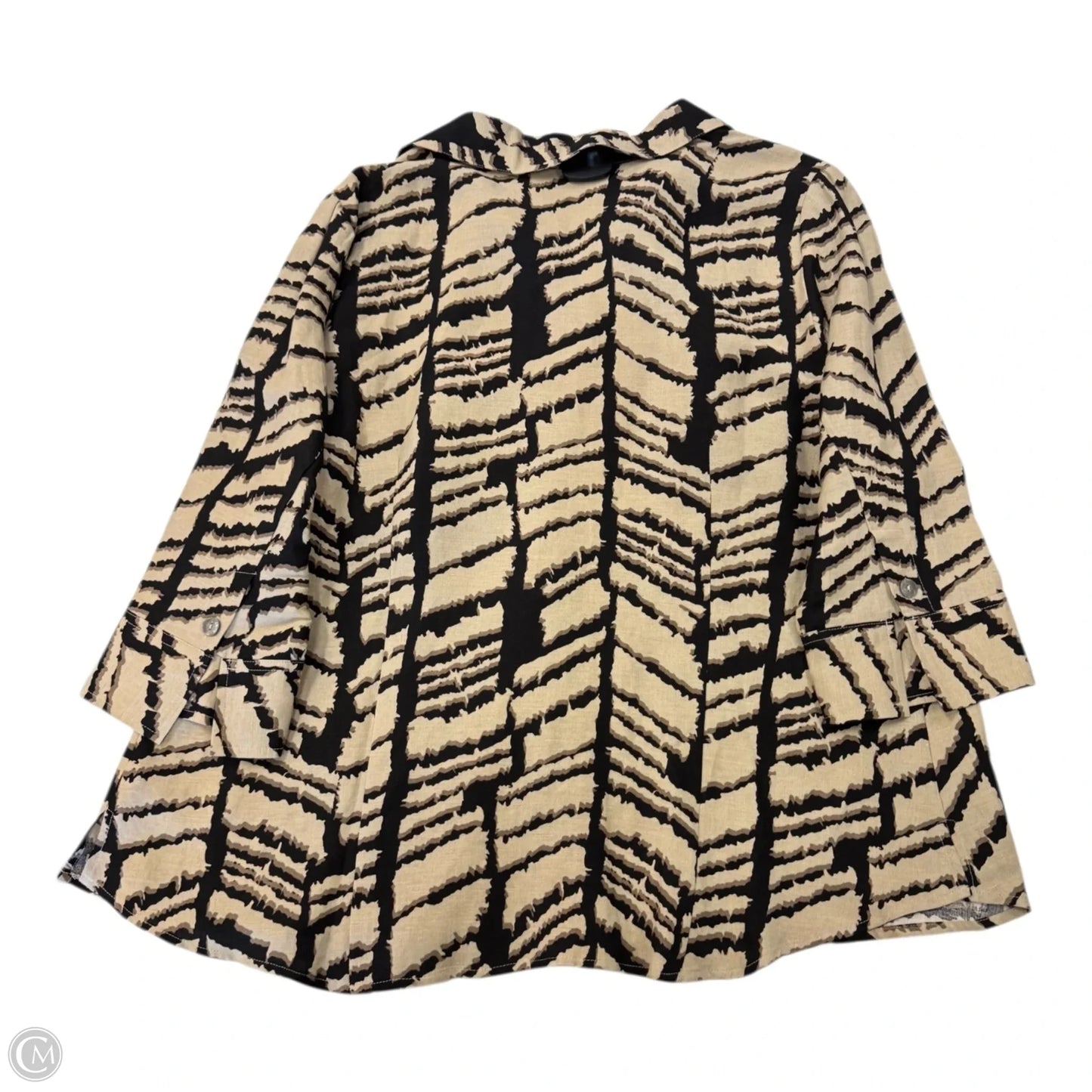 Top 3/4 Sleeve By East 5th In Black & Brown, Size: 2x