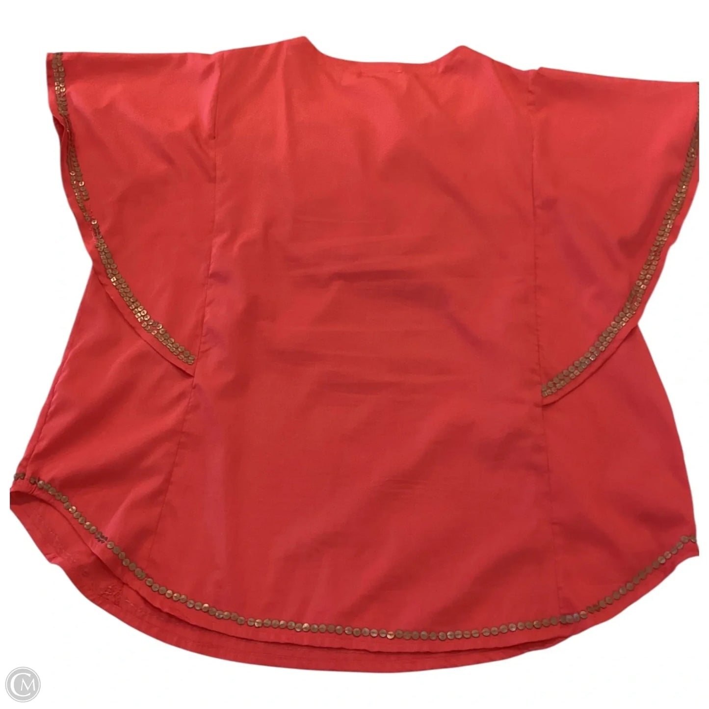 Top Short Sleeve By Chicos In Brown & Red, Size: L