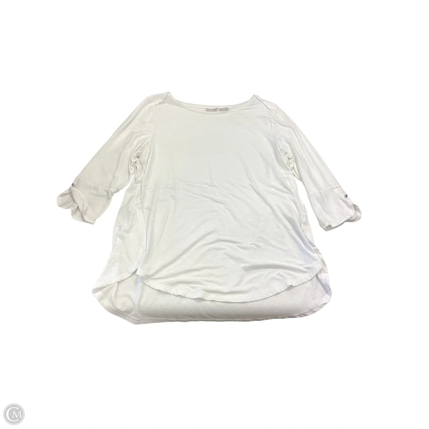 Top 3/4 Sleeve By Chicos In White, Size: M