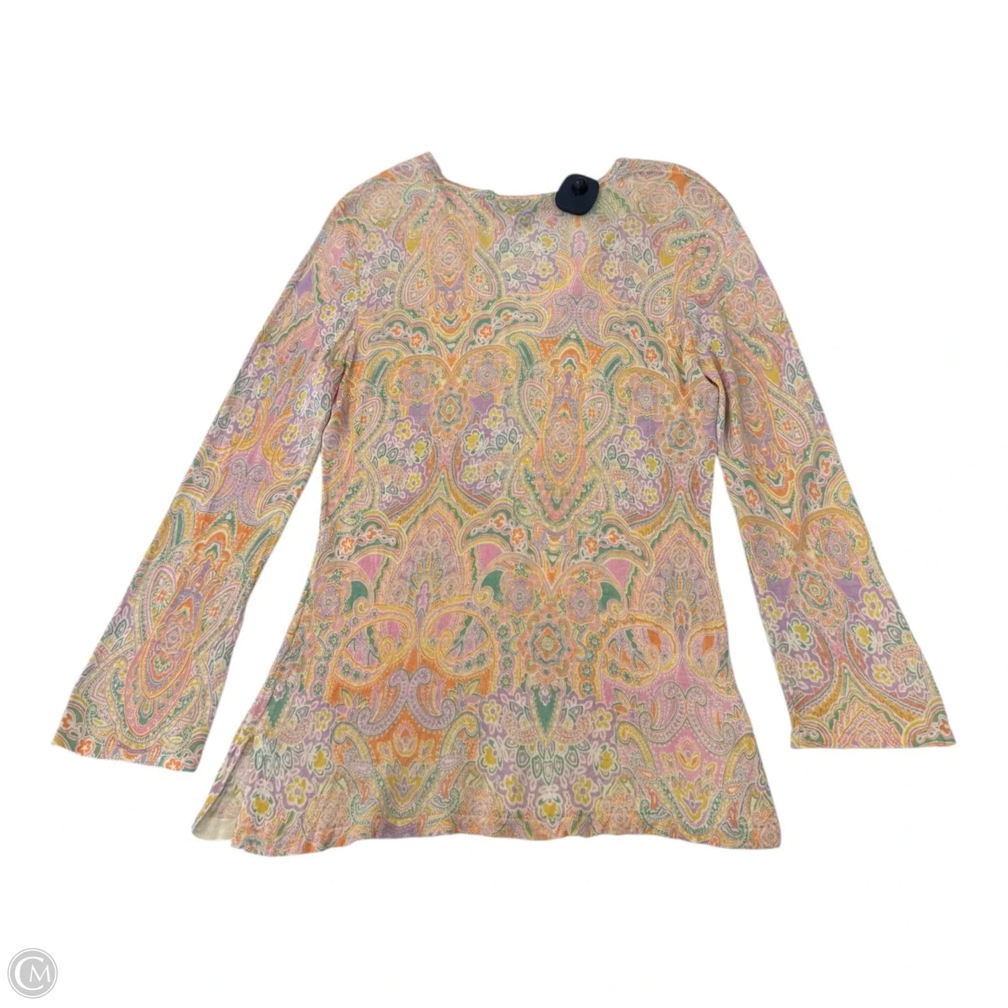 Top 3/4 Sleeve By Lauren By Ralph Lauren In Paisley Print, Size: M