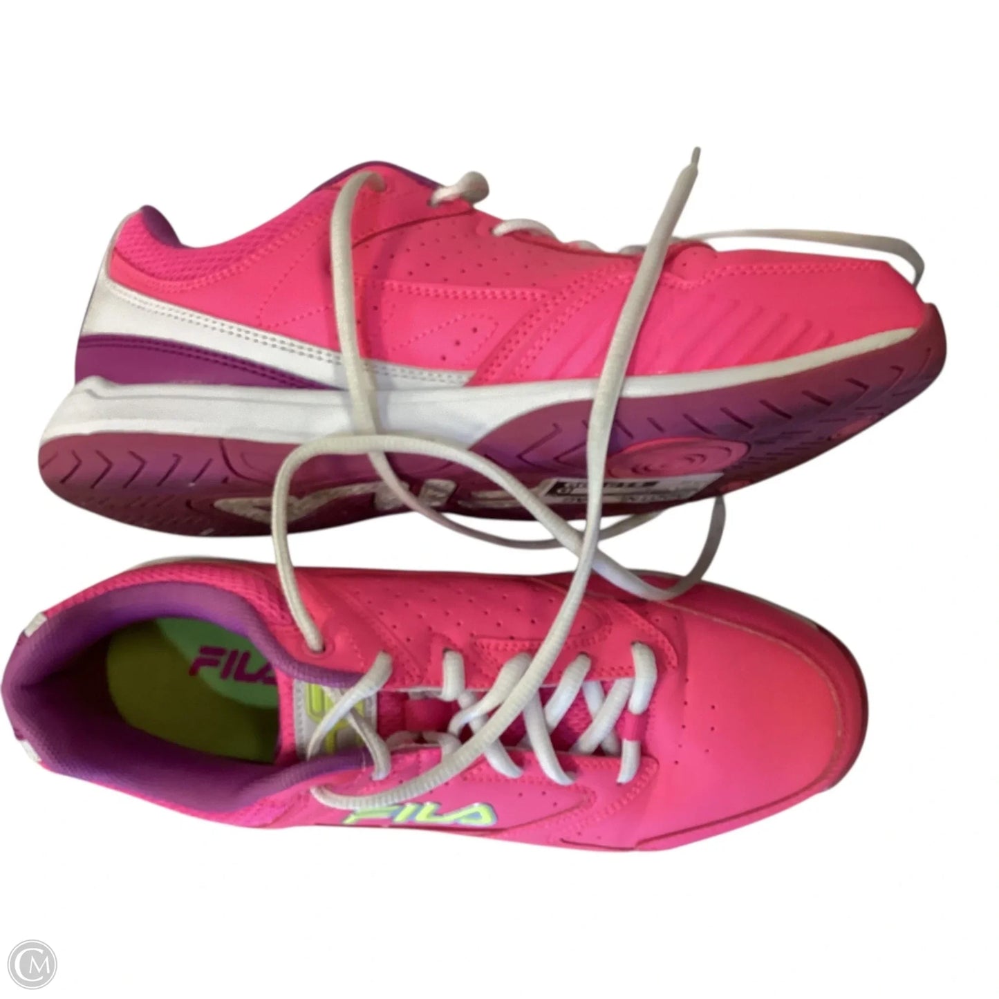 Shoes Athletic By Fila In Pink & Yellow, Size: 10