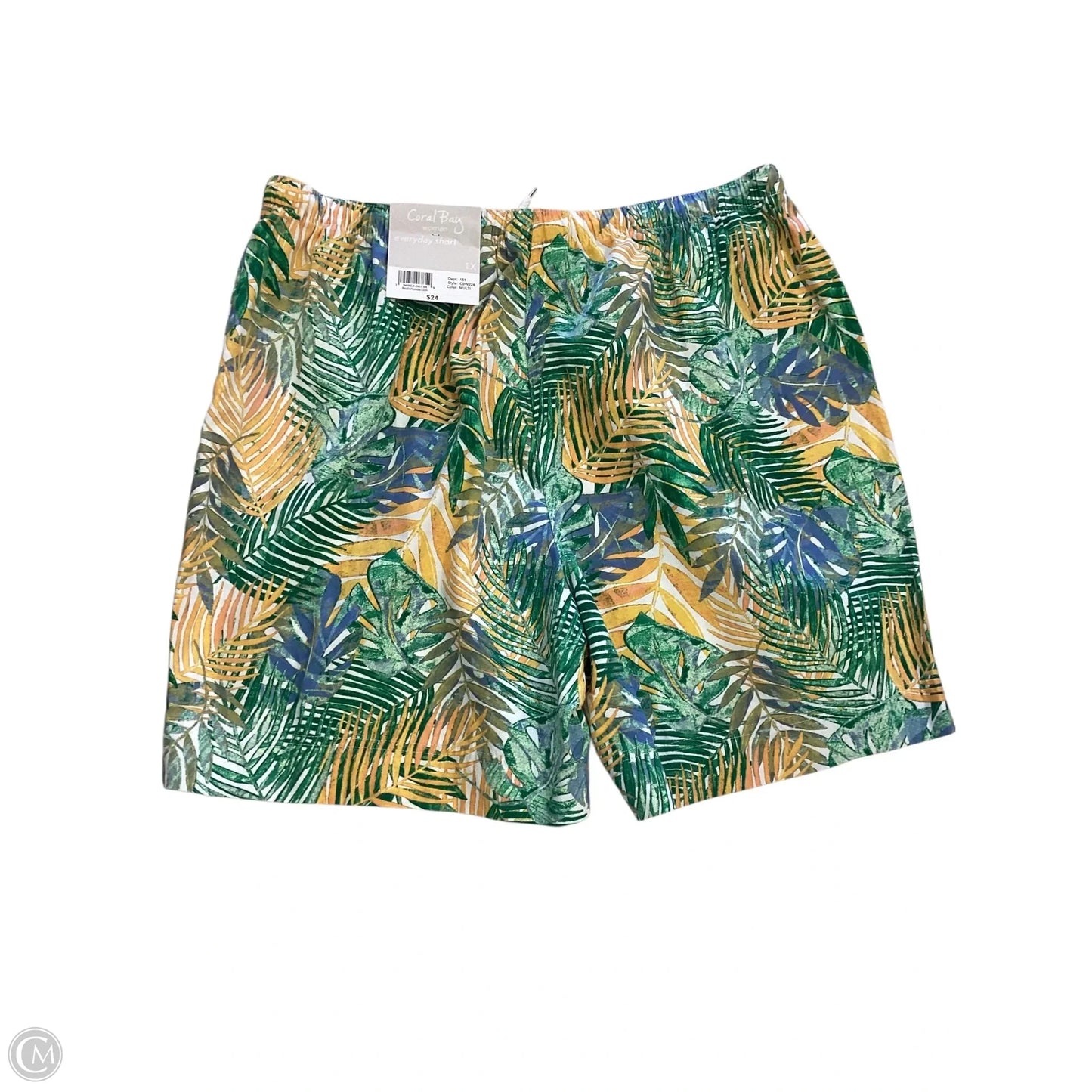 Shorts By Coral Bay In Tropical Print, Size: 1x
