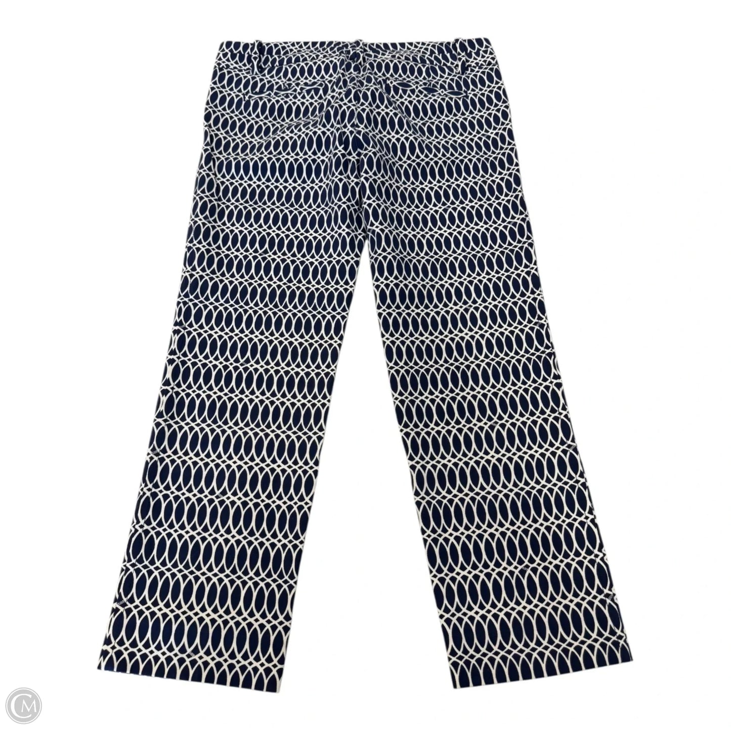 Capris Designer By Lilly Pulitzer In Blue & Cream, Size: 8