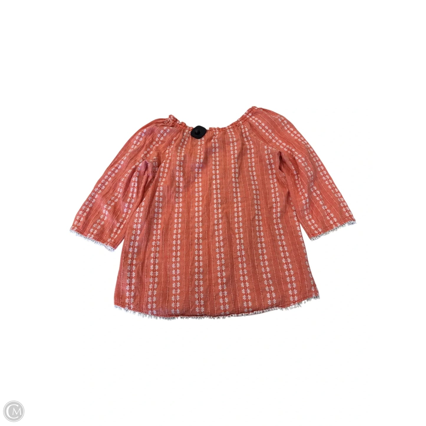 Top 3/4 Sleeve By West Bound In Orange & White, Size: S