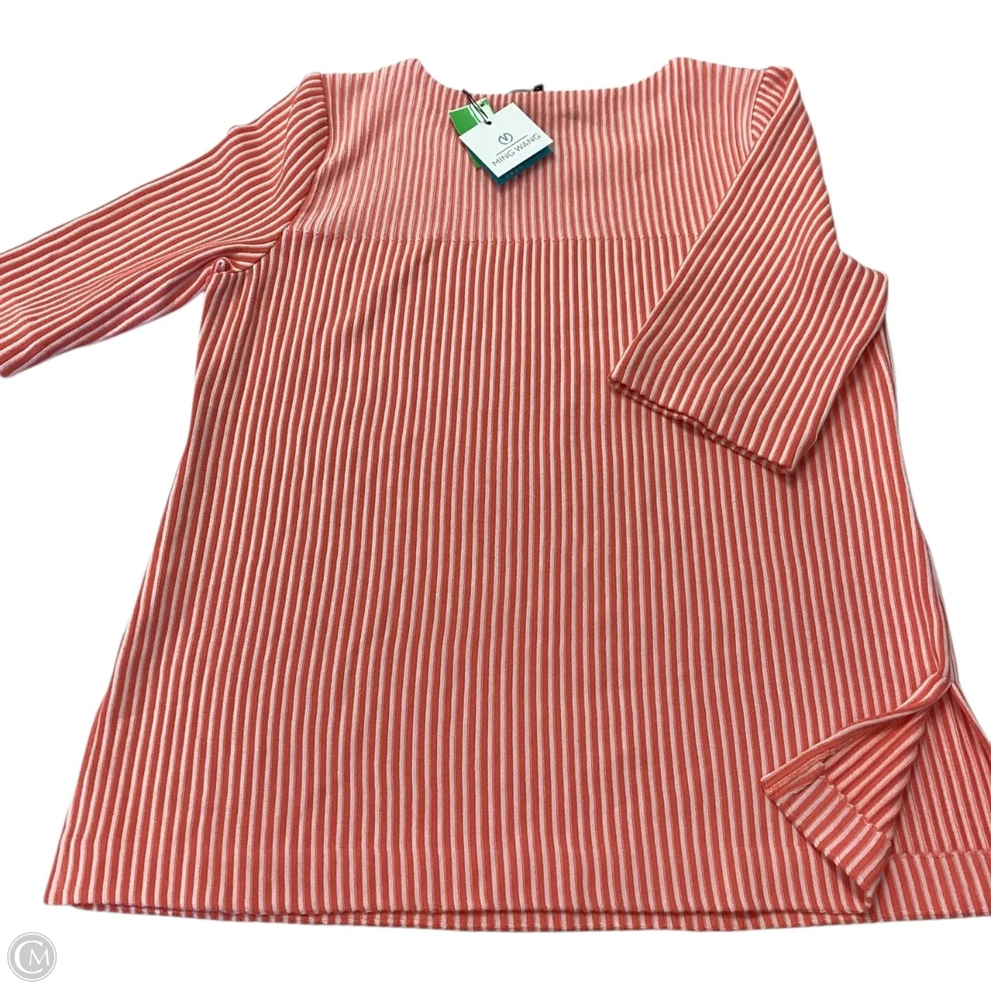 Top 3/4 Sleeve By Ming Wang In Striped Pattern, Size: Xl