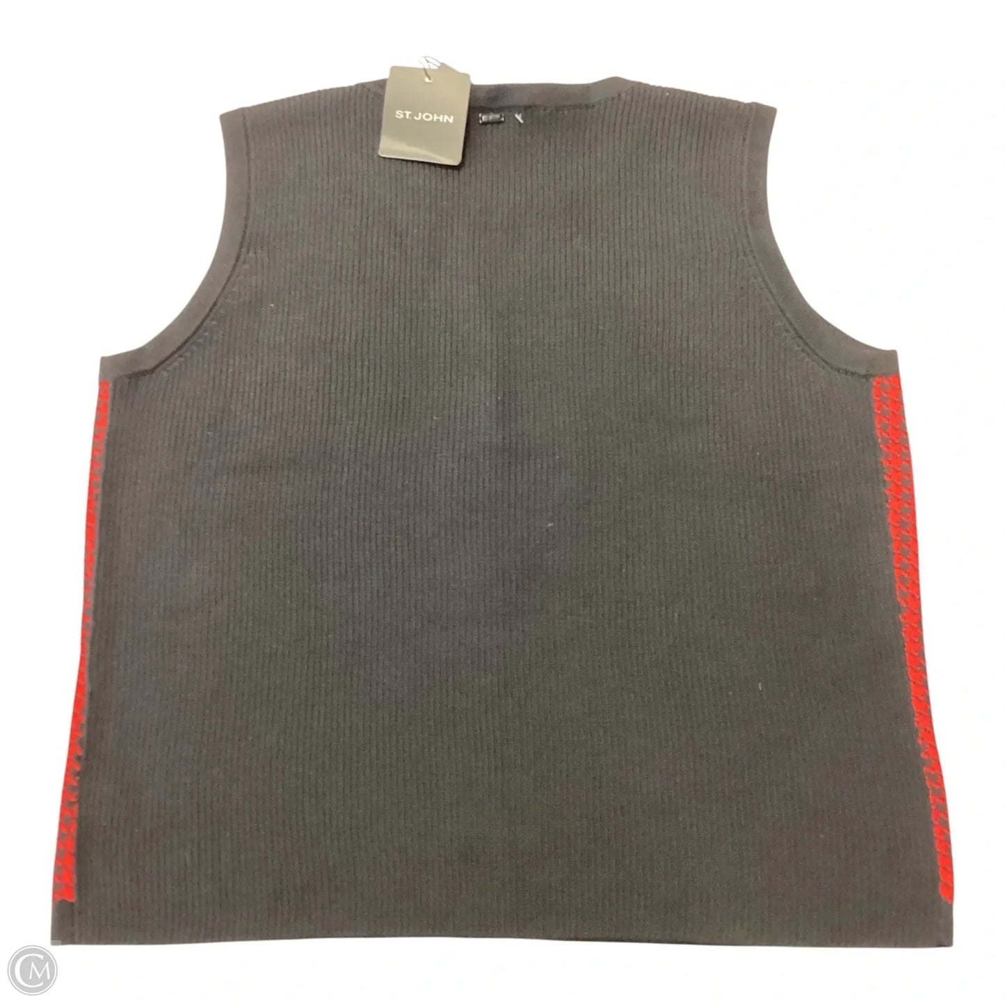 Top Sleeveless Luxury Designer By St John Collection In Black & Red, Size: Xl