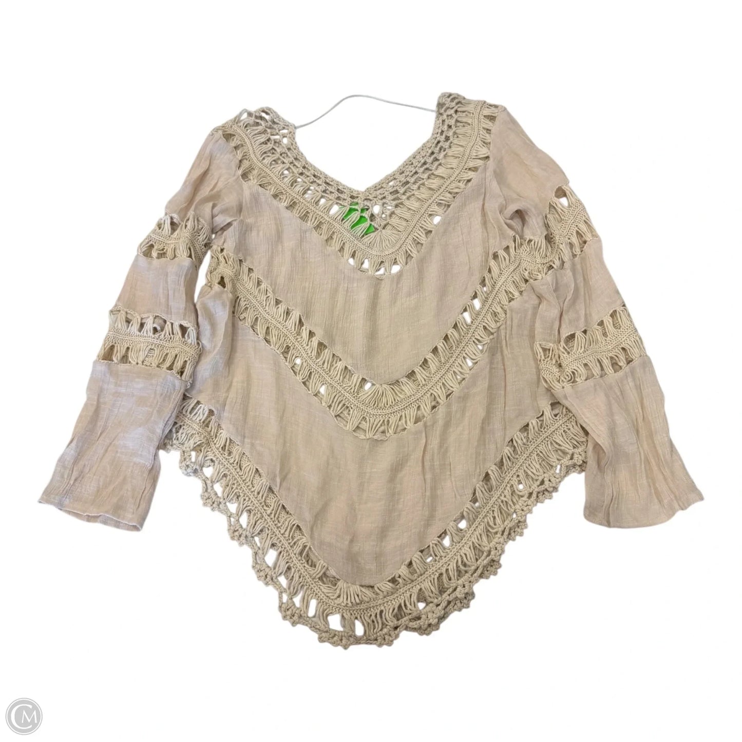 Top 3/4 Sleeve By Umgee In Beige, Size: L