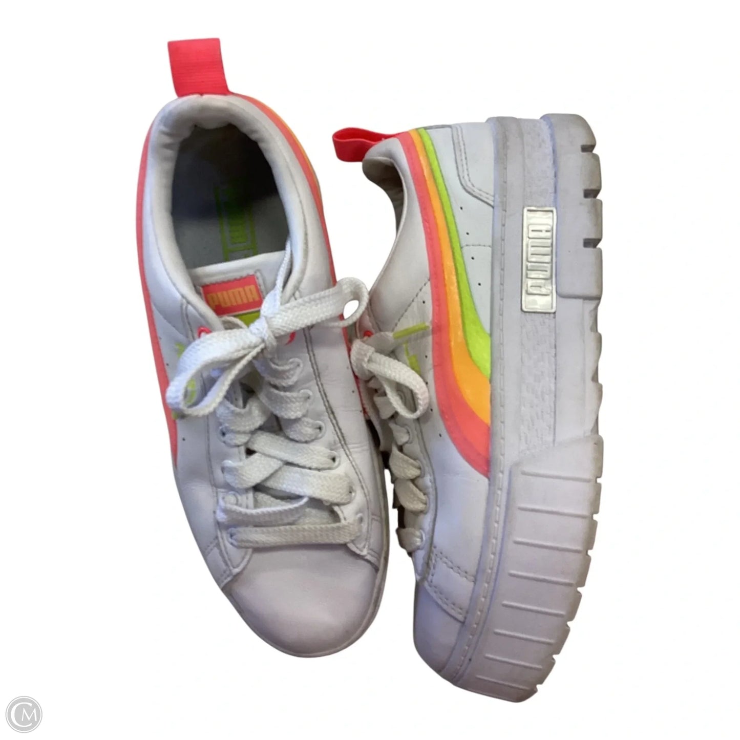 Shoes Sneakers By Puma In Orange & White, Size: 7.5