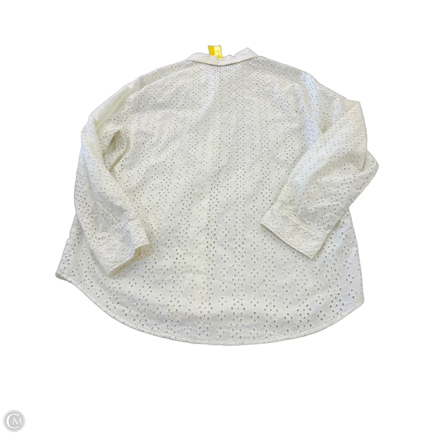 Top Long Sleeve By Dkny In Cream, Size: L