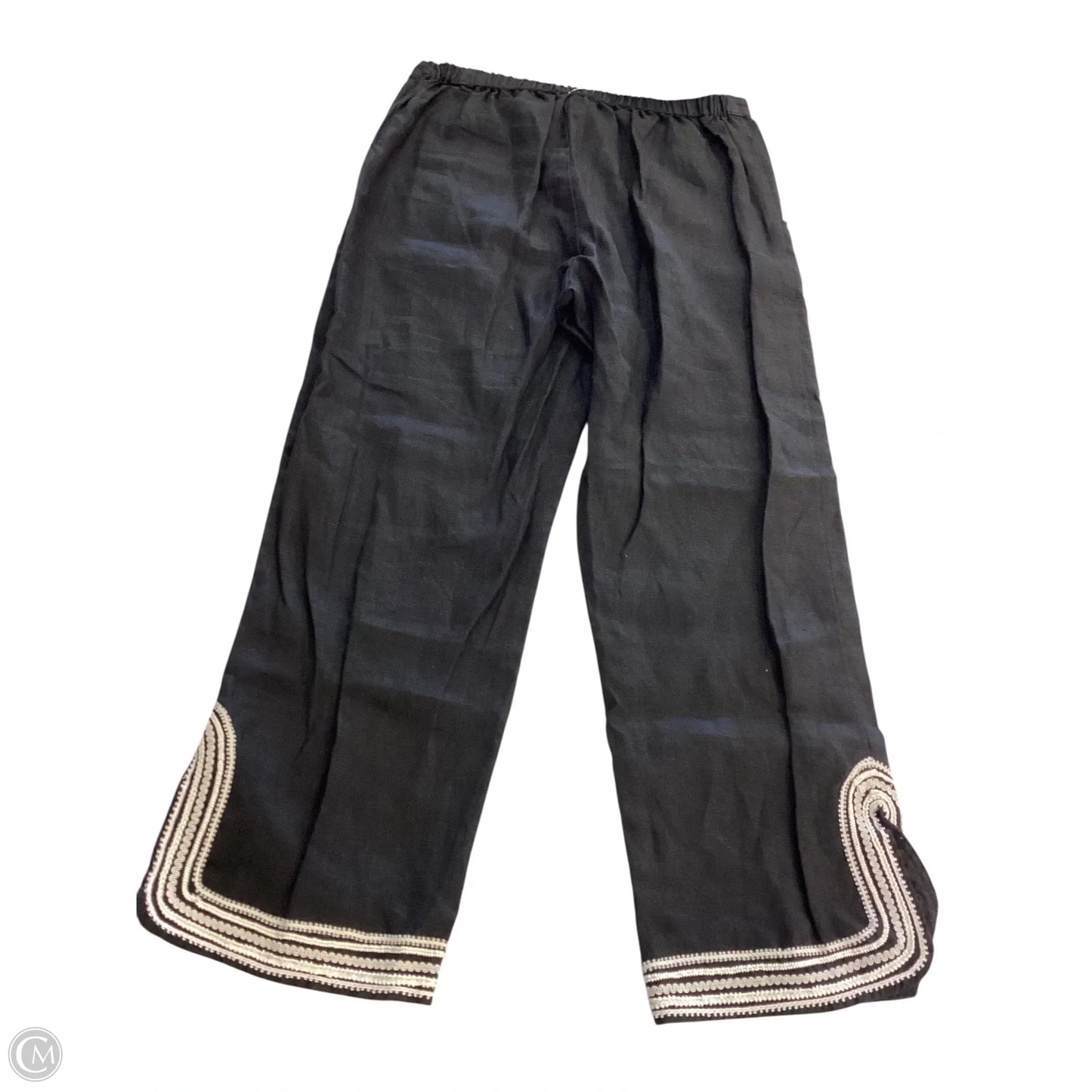 Pants Linen By Clothes Mentor In Black & Cream, Size: M