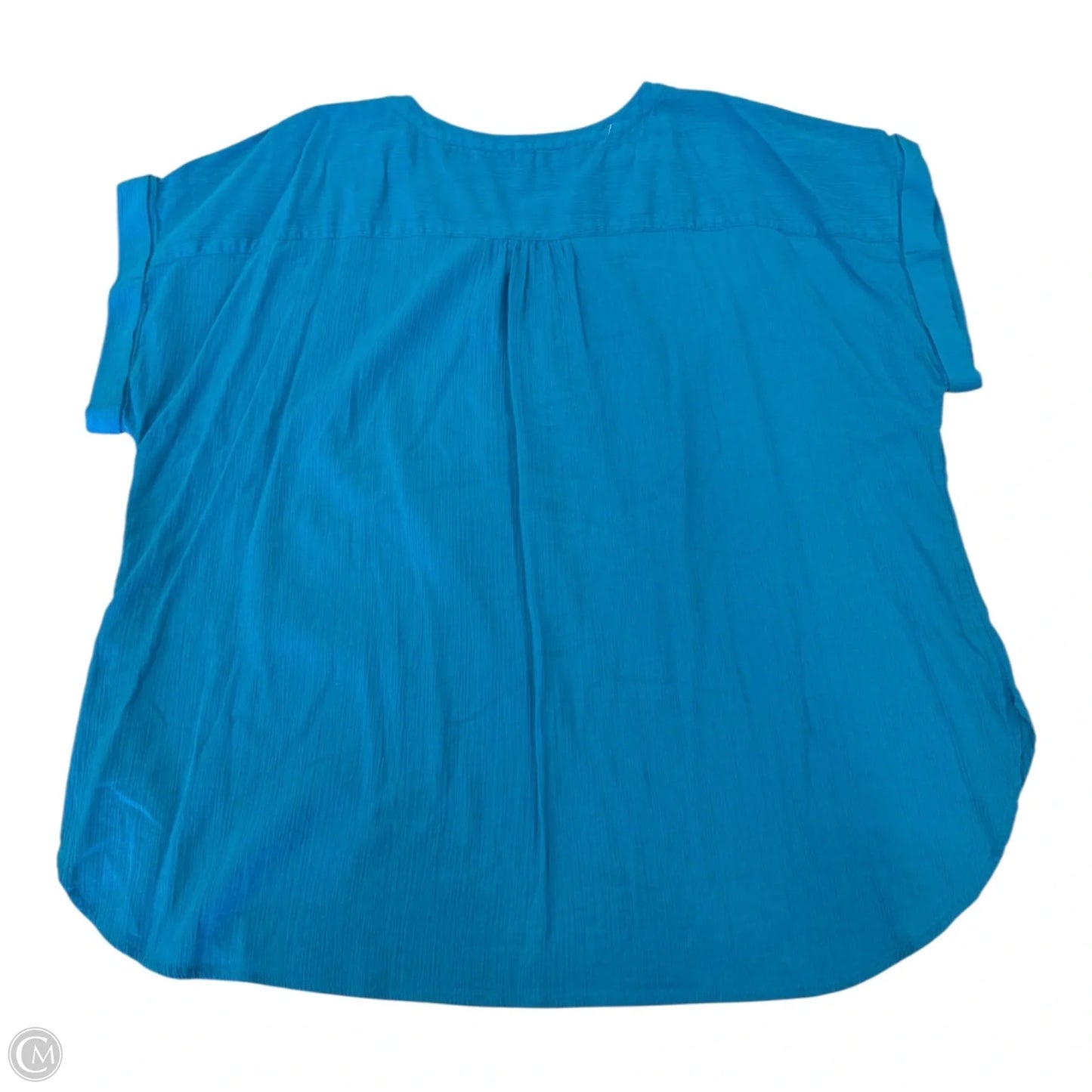 Top Short Sleeve By Talbots In Aqua, Size: 3x