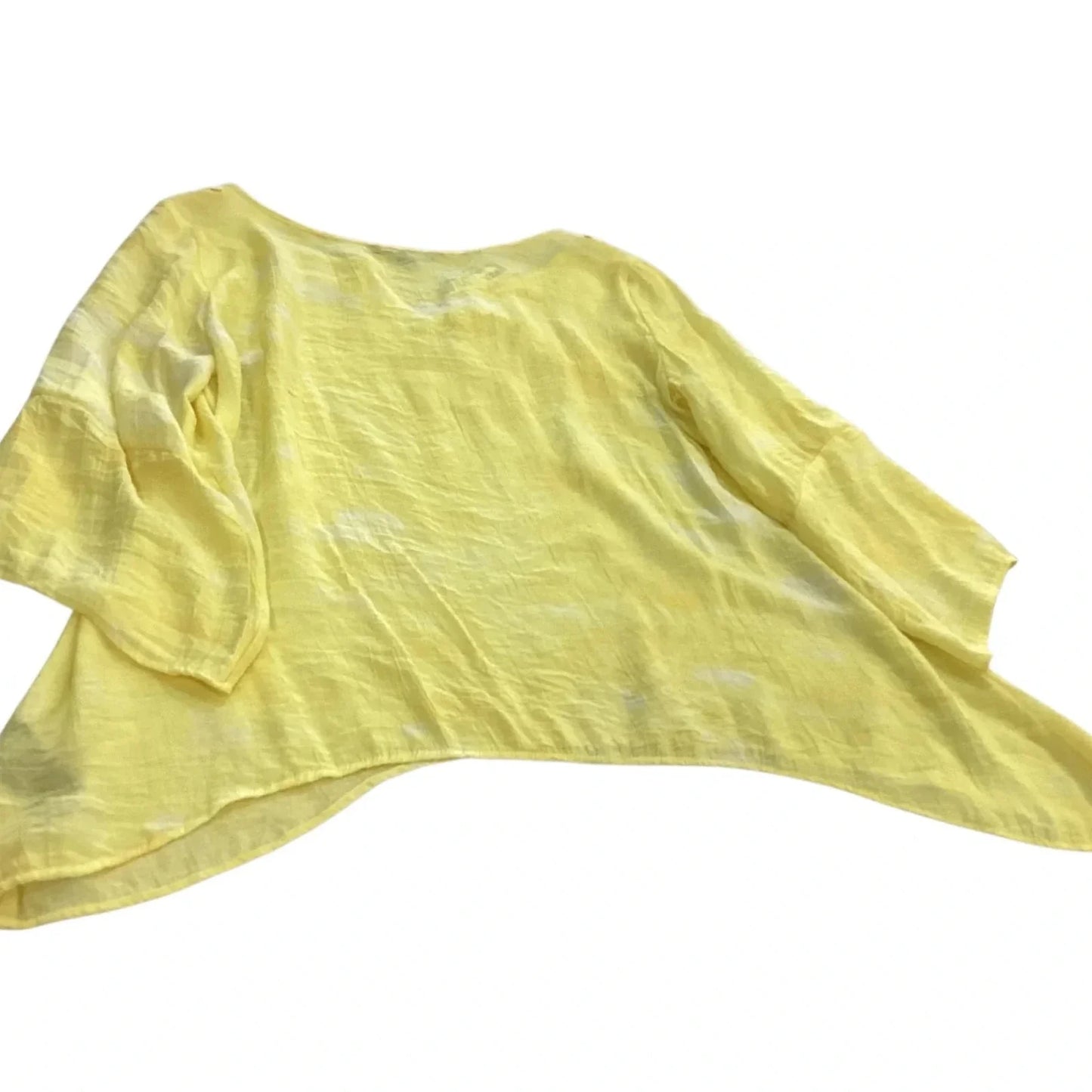 Blouse 3/4 Sleeve By Zac And Rachel In Yellow, Size: L