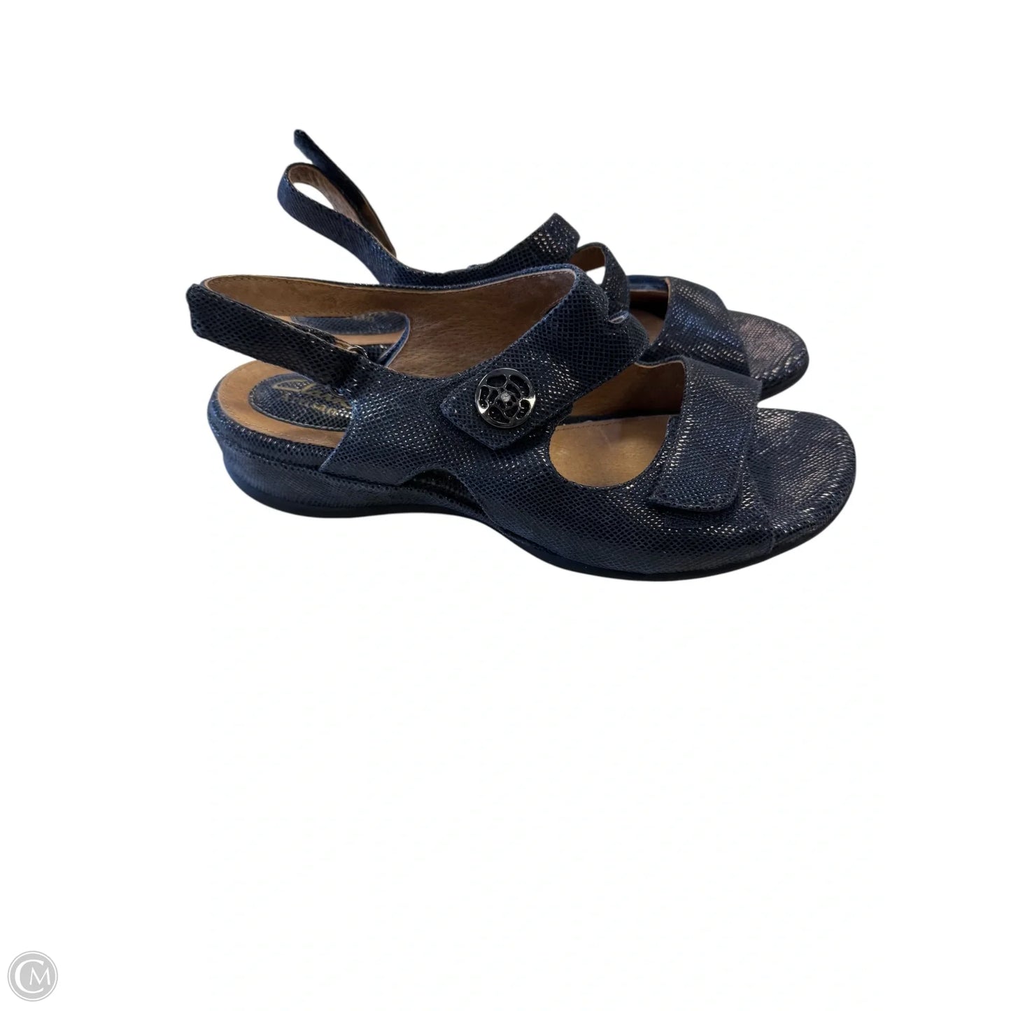 Sandals Heels Wedge By Clarks In Navy, Size: 9