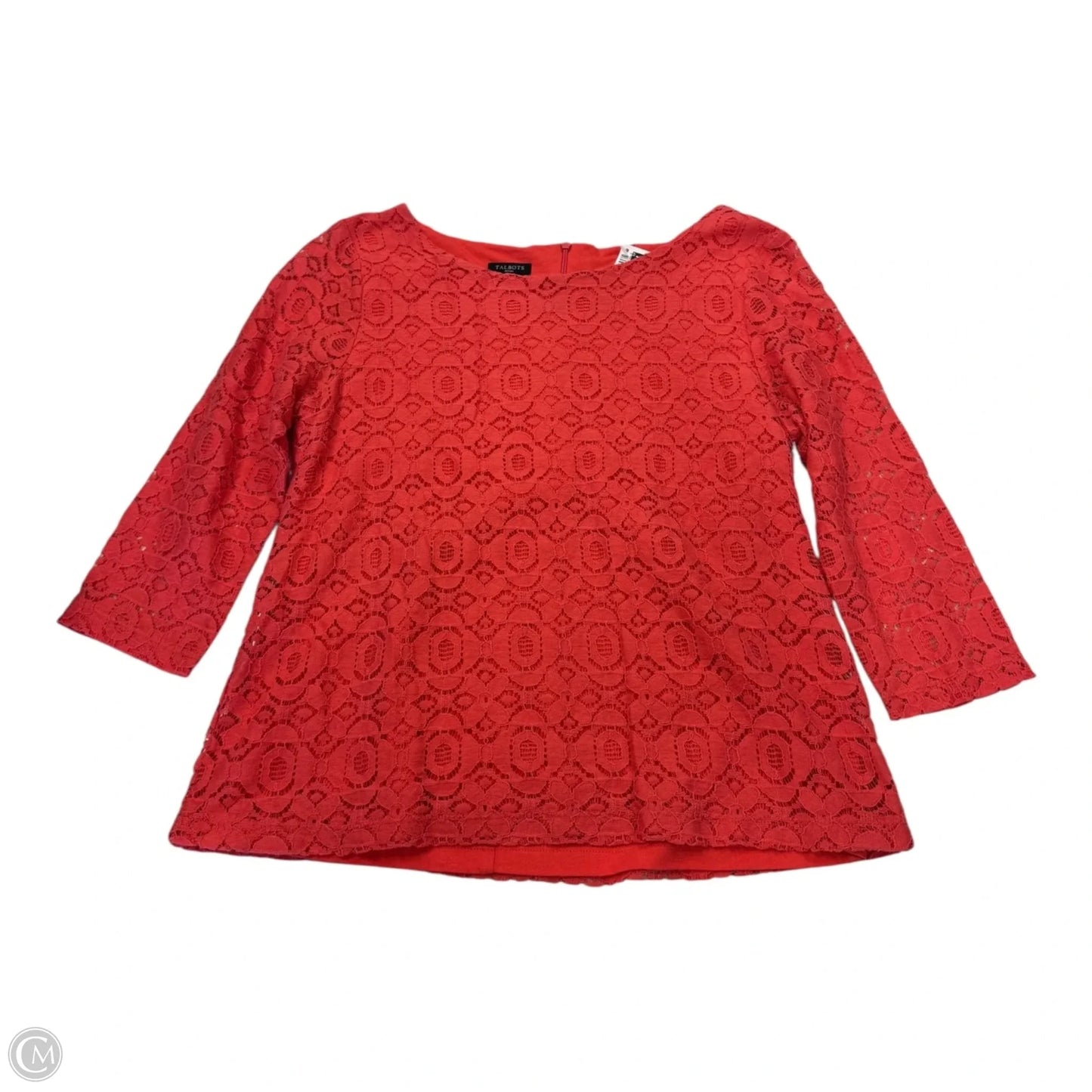Top 3/4 Sleeve By Talbots In Orange, Size: Petite Medium