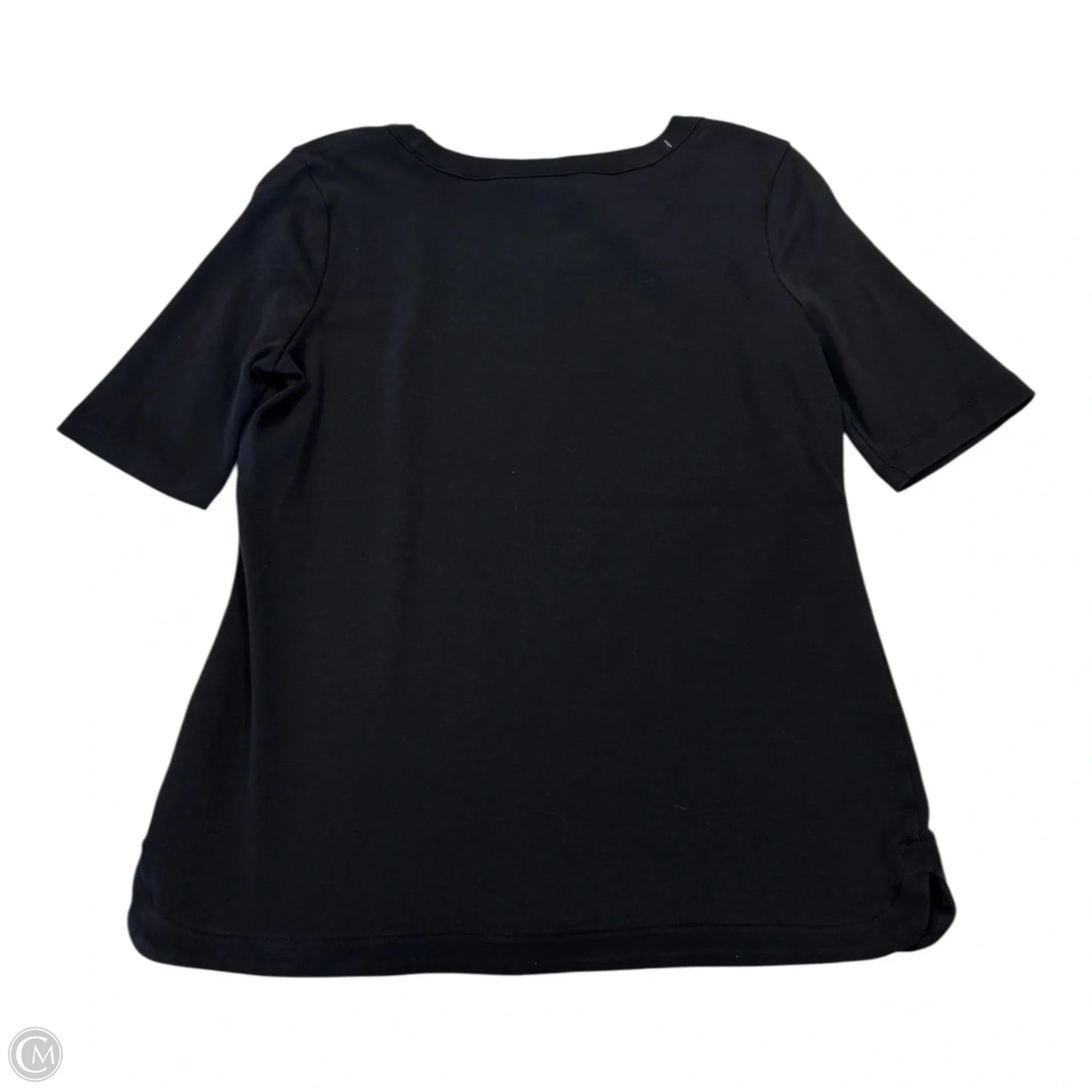 Top Short Sleeve Basic By Talbots In Black, Size: Mp