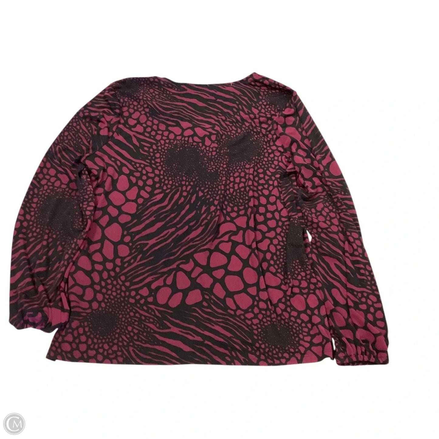 Top Long Sleeve By Michael By Michael Kors In Black & Purple, Size: L