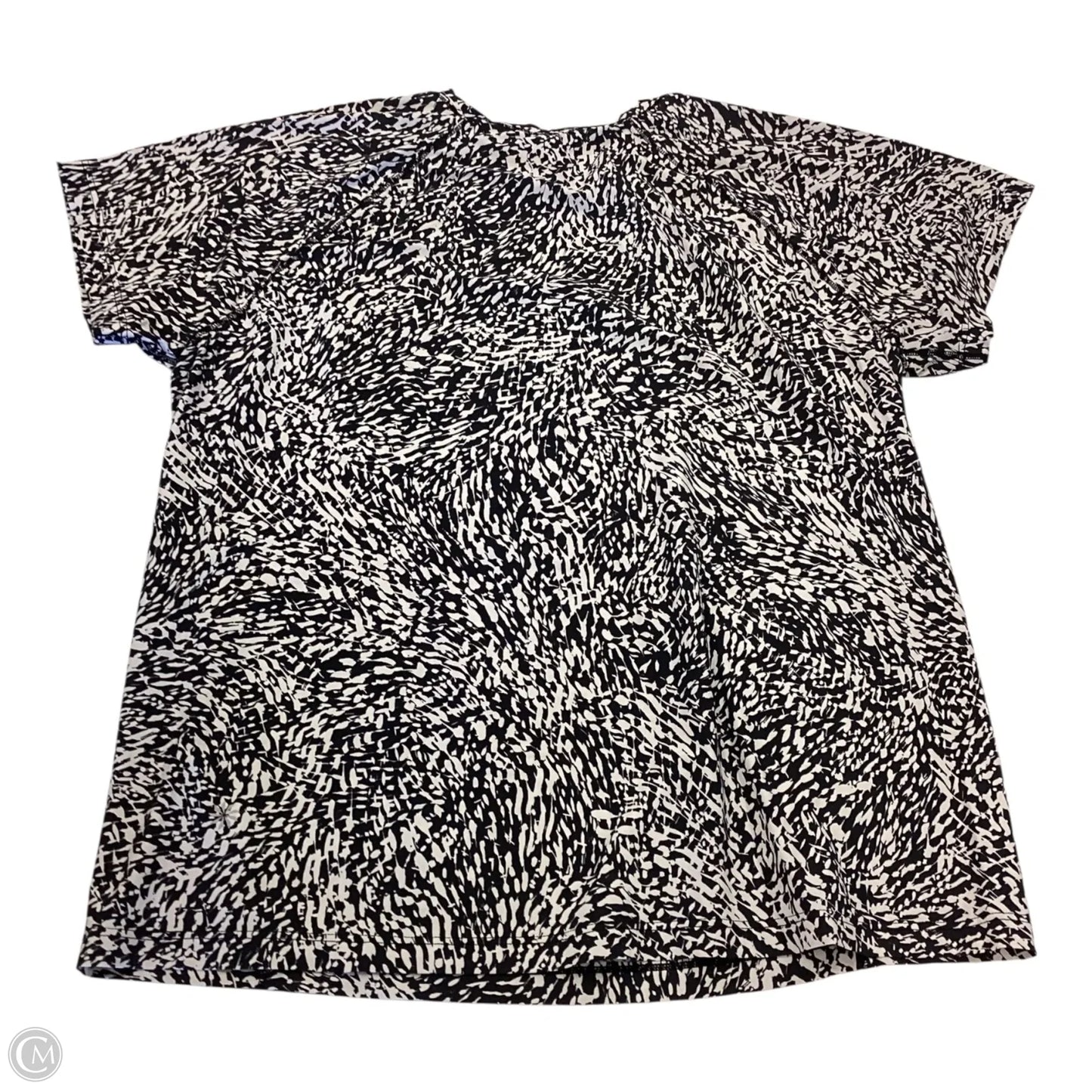 Athletic Top Short Sleeve By Athleta In Black & White, Size: S