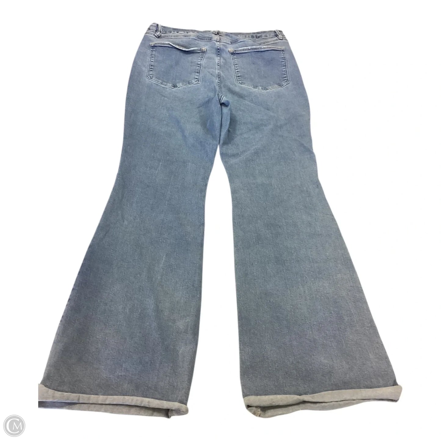Jeans Flared By Good American In Blue Denim, Size: 16